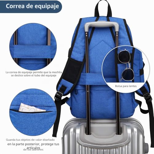 Detalle 2 de Mochila antirrobo para laptop WENIG 15,6" con puerto USB y carga integrada