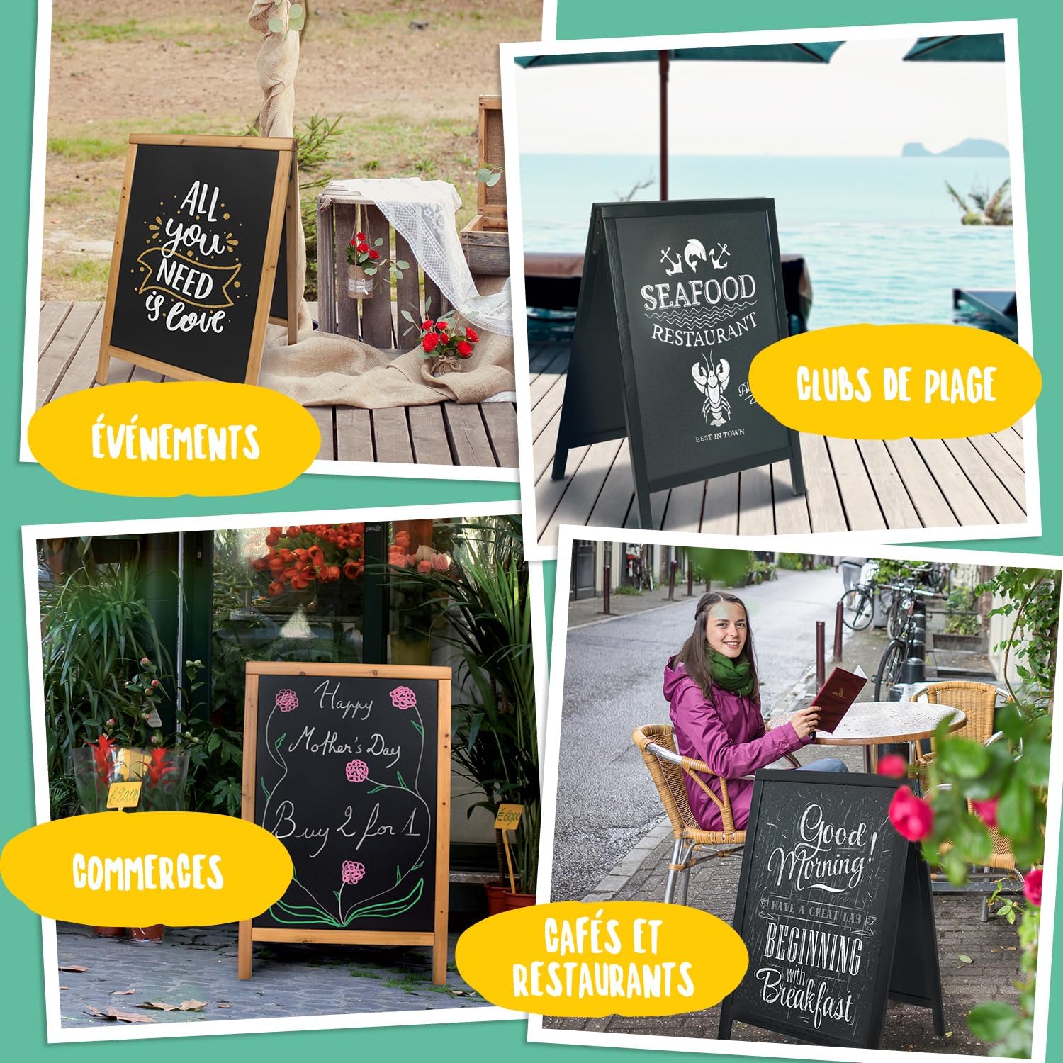 Thumbnail 6 de SECURIT Woody Tableau 55 x 85 cm 🪧