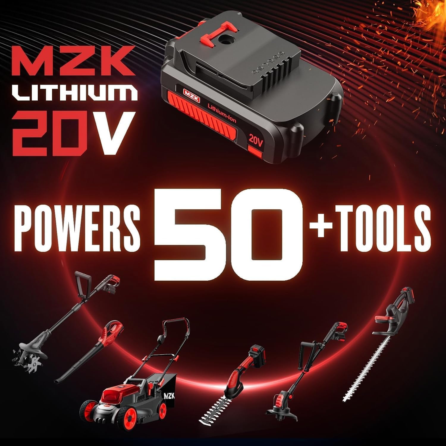 Thumbnail 6 de MZK 20V MAX 57cm Cordless Pole Hedge Trimmer Attachment with 2.4m Reach and Extension Pole