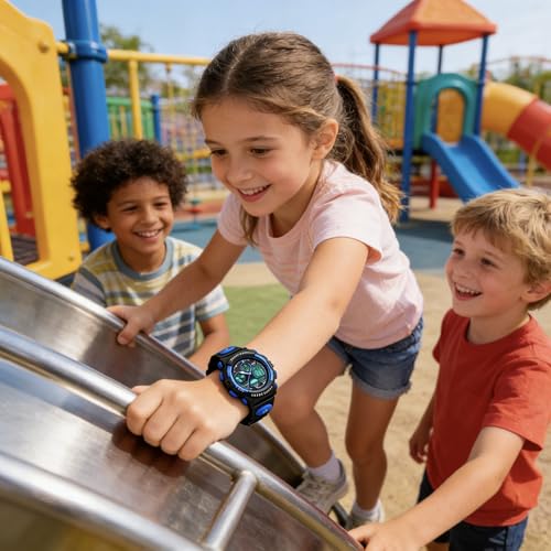 Thumbnail 7 de Urdesw Kids Digital Waterproof Watch for 6-15 Year Olds – Dual Time, Alarm, 50M Water Resistant