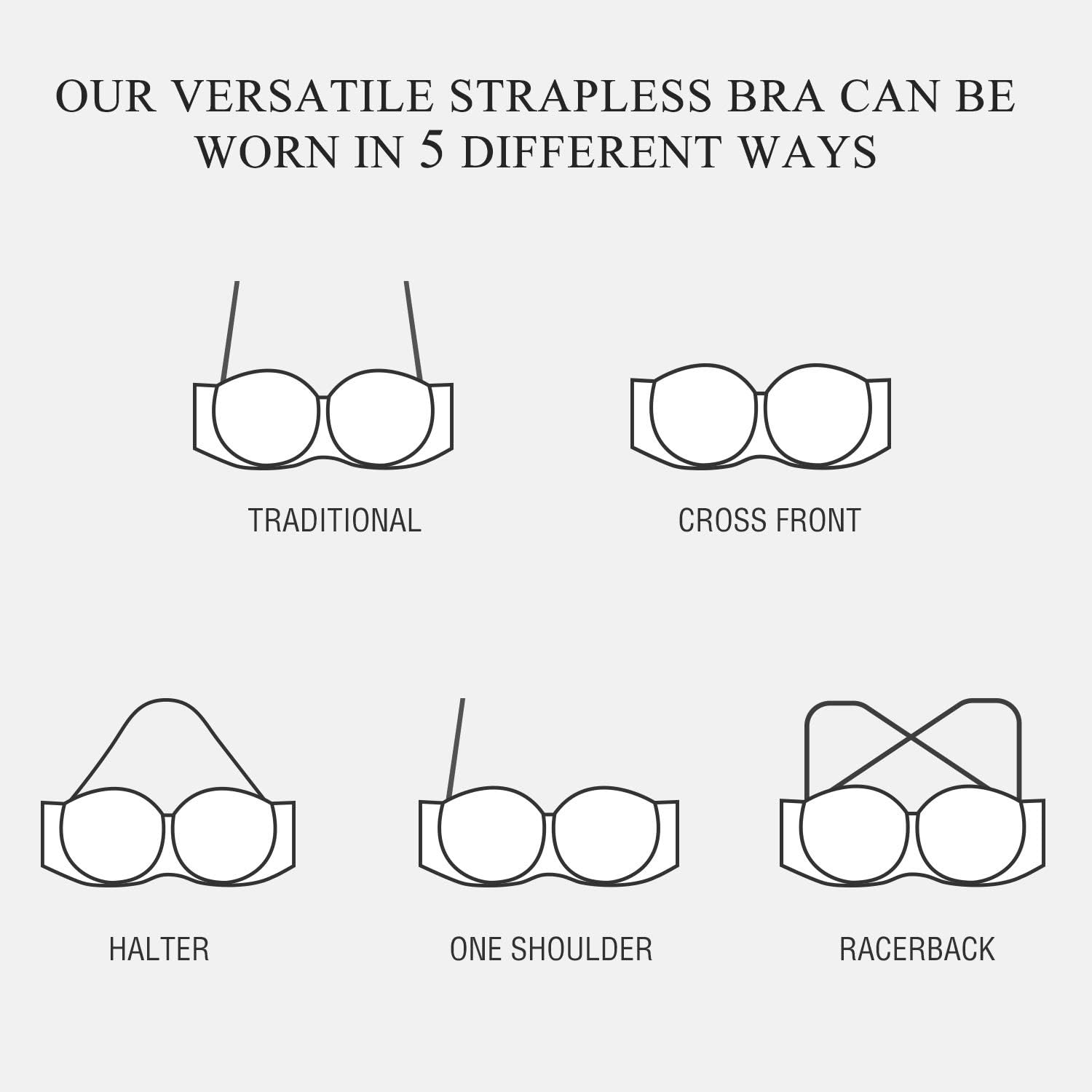 Detalle de DELIMIRA Women's Strapless Underwire Unlined Bra (Plus Size) – Multiway, Convertible Bandeau