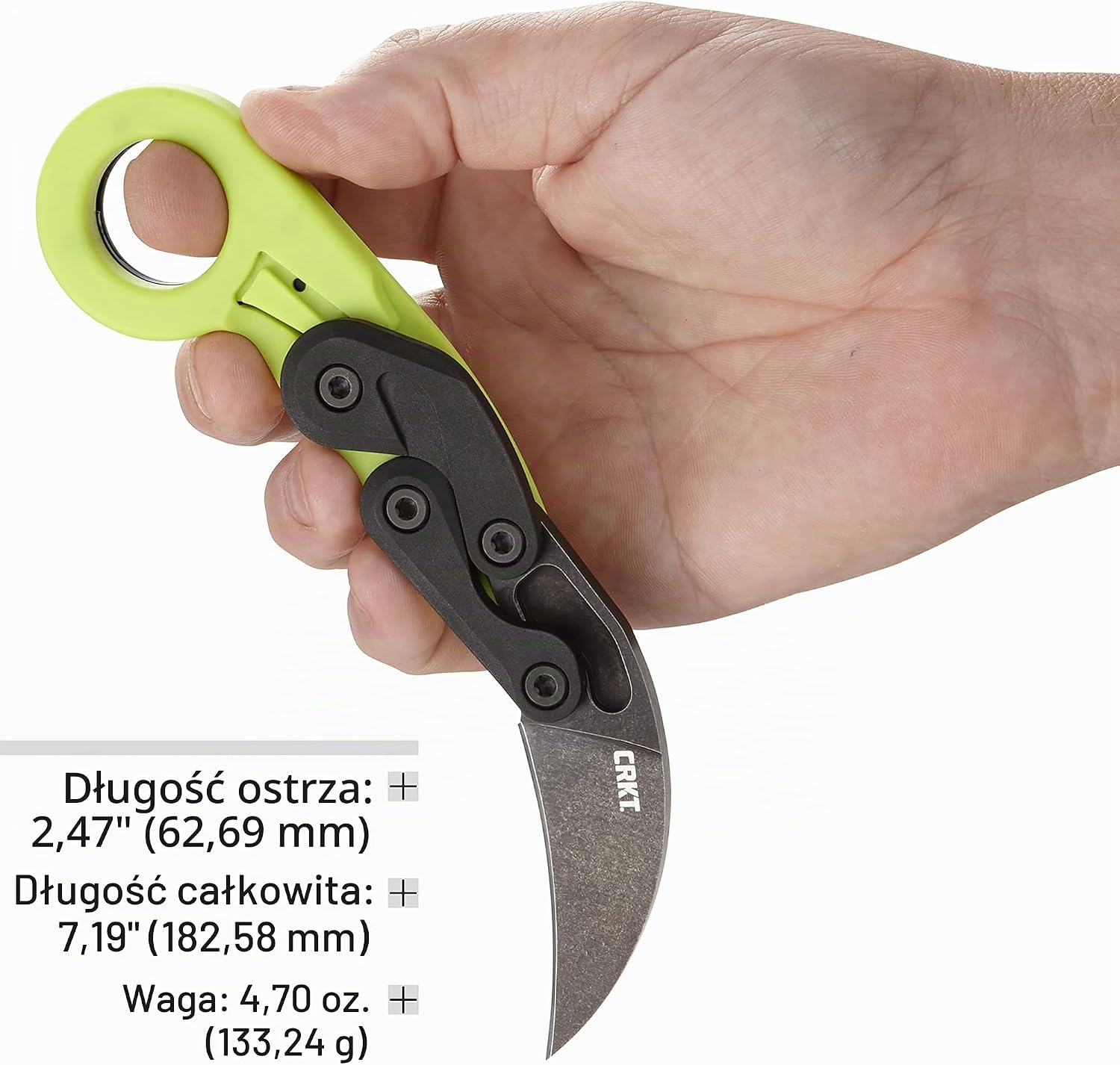 Thumbnail 4 de CRKT Provoke Zap – składany nóż z ostrzem hakowym i rękojeścią Grivory