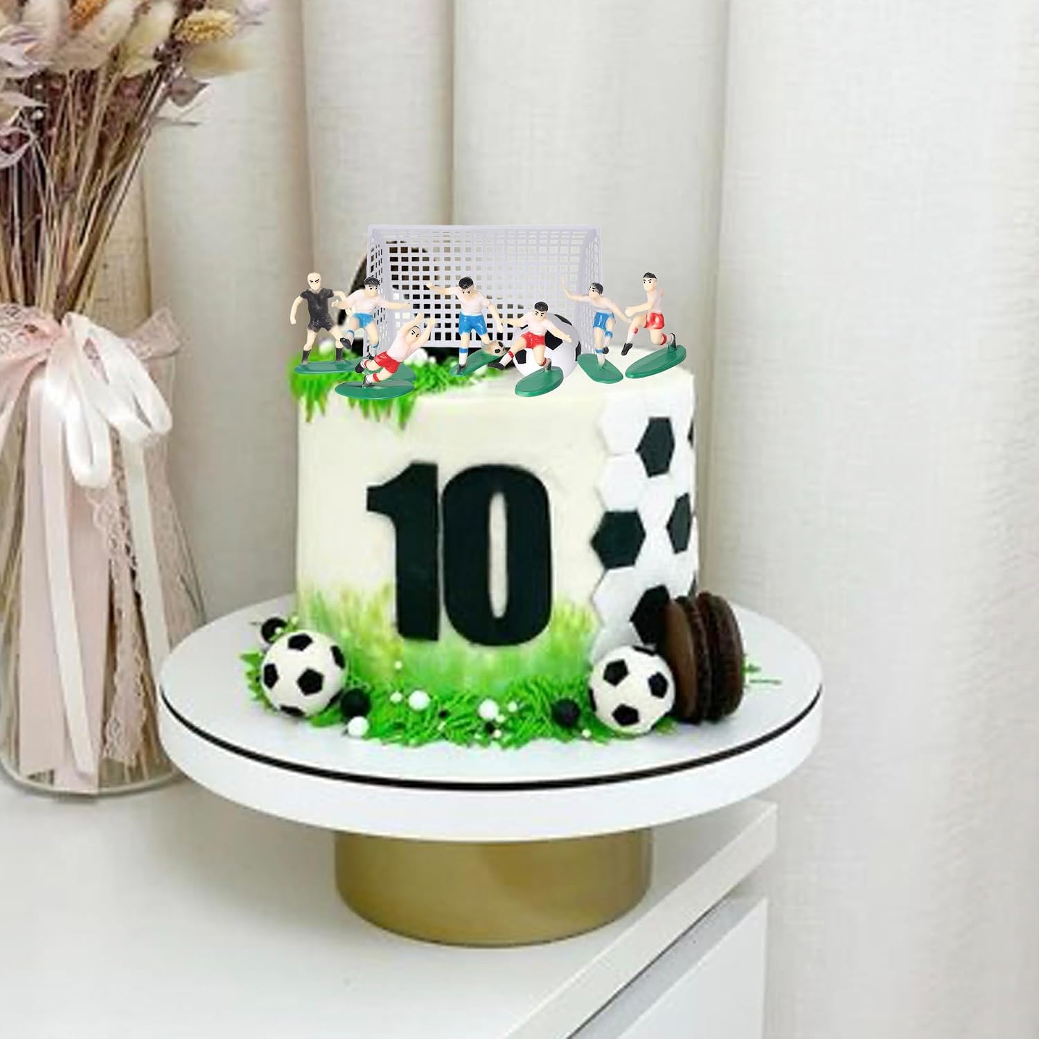 Detalle de Xsstarmi 10 Pack Football Sports 3D Cake Topper – Party Cake Decorations for Soccer and Football Themes