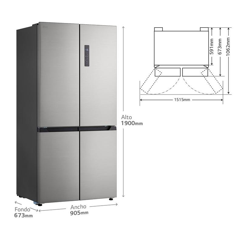 Detalle 2 de LG GMM42PYBEH Frigorífico Americano Total No Frost 600 L en Inox antihuellas
