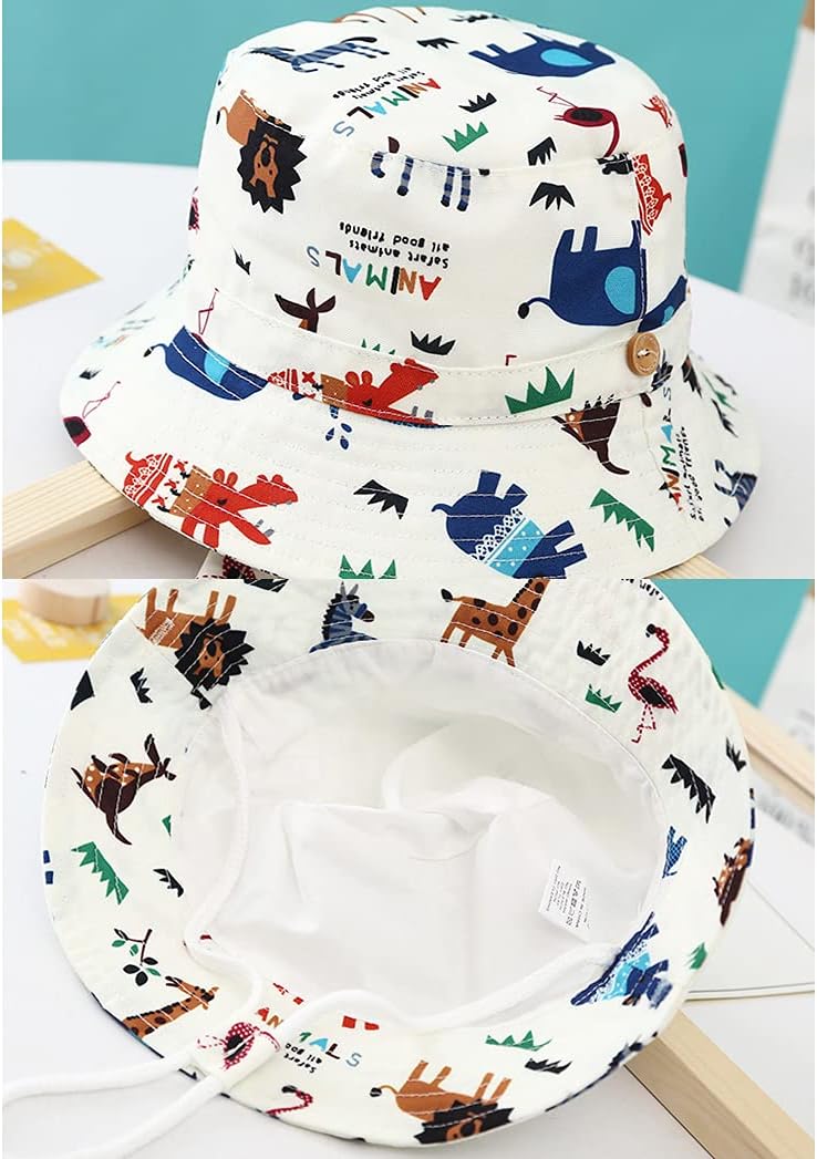 Detalle de Malaxlx Baby Toddler Kids Bucket Sun Hat with Cute Print — wide brim UPF protection