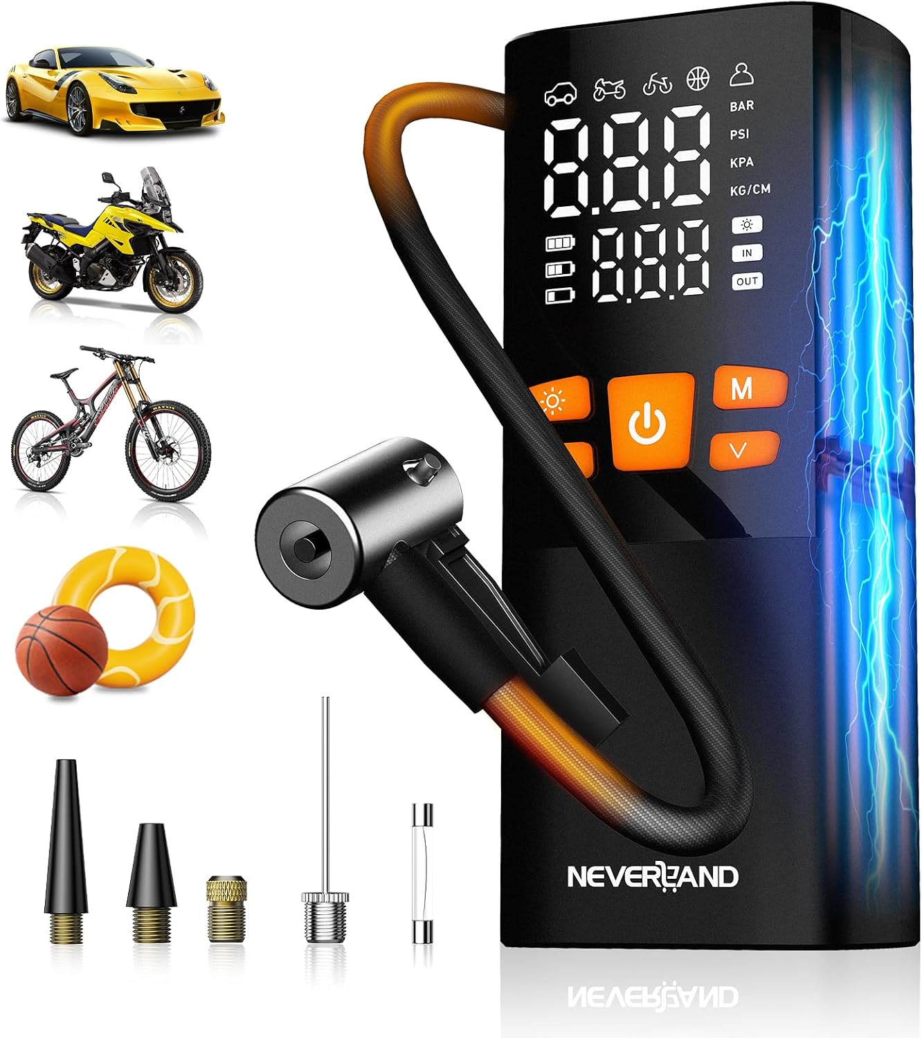 Detalle de NEVERLAND Tire Inflator 150 PSI cordless pump