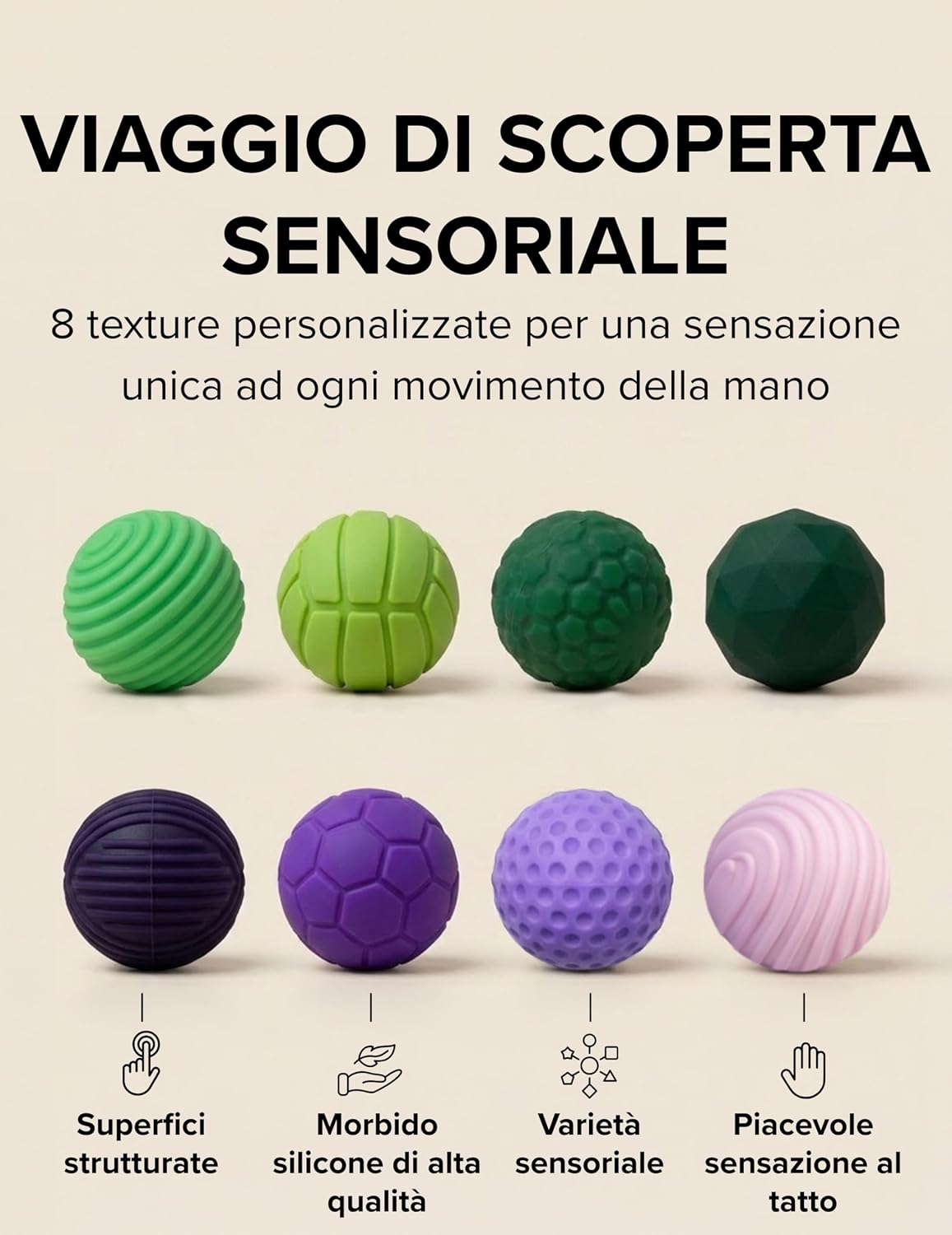 Detalle de Magnetic Fidget Toys - Giocattolo antistress con sfere magnetiche (Verde-Viola) | Focus Dots