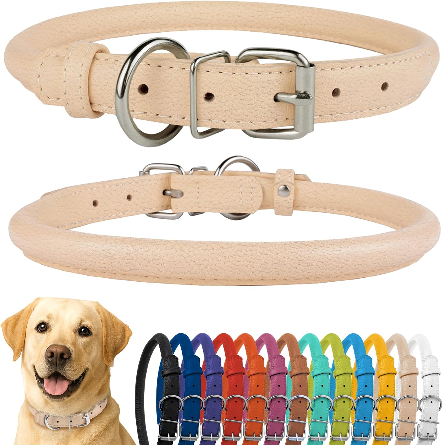 Detalle de CollarDirect rolled leather dog collar 20 in