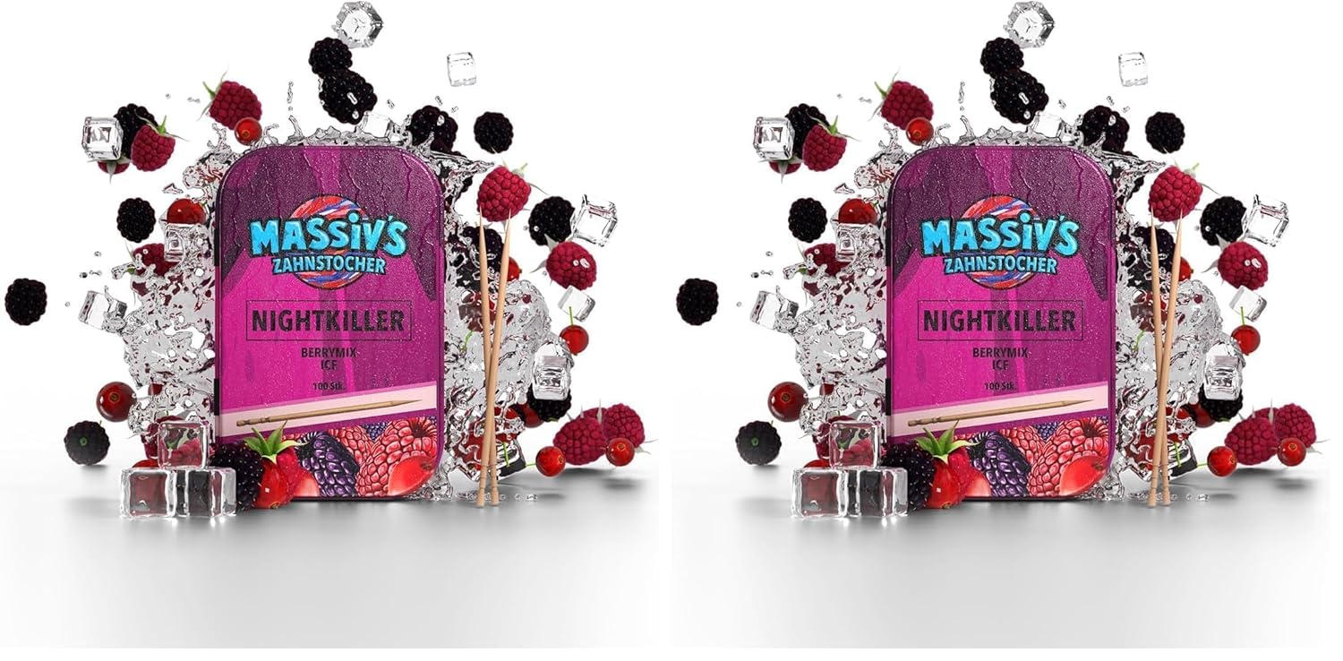 Thumbnail 6 de Massiv’s Zahnstocher NIGHTKILLER Berrymix Ice – 100 aromatisierte Zahnstocher in stylischer Metalldose
