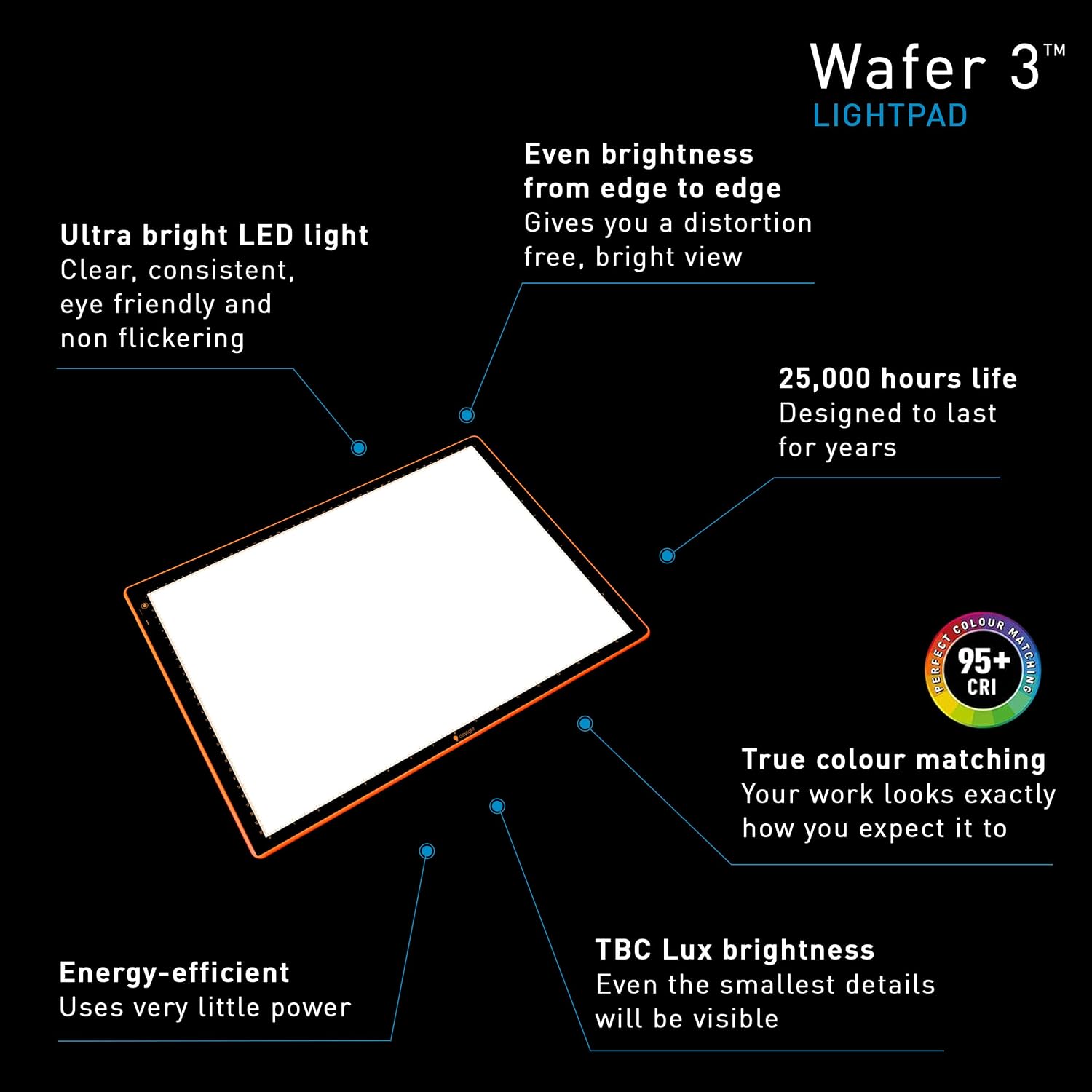 Detalle 2 de Daylight Wafer 3 Light Pad E35153 – podświetlany lightbox A2+ z regulacją LED