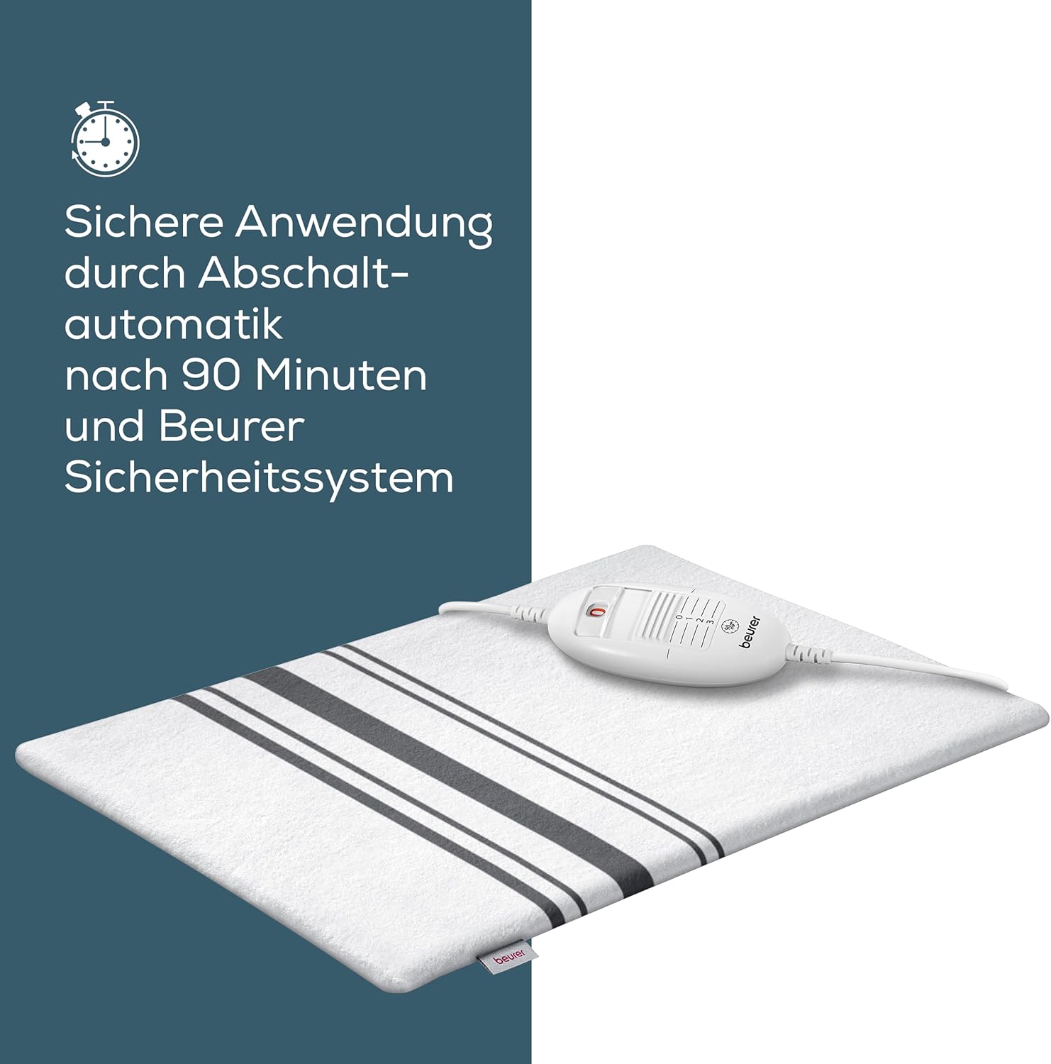 Detalle de Beurer HK 25 Heizkissen – kuschelige Wärme (40 x 30 cm), 3 Stufen, Abschaltautomatik, waschbar