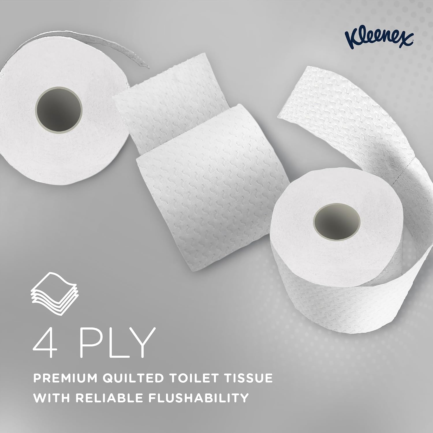 Thumbnail 5 de Kleenex 4‑Ply Quilted Toilet Roll 24-pack 🧻