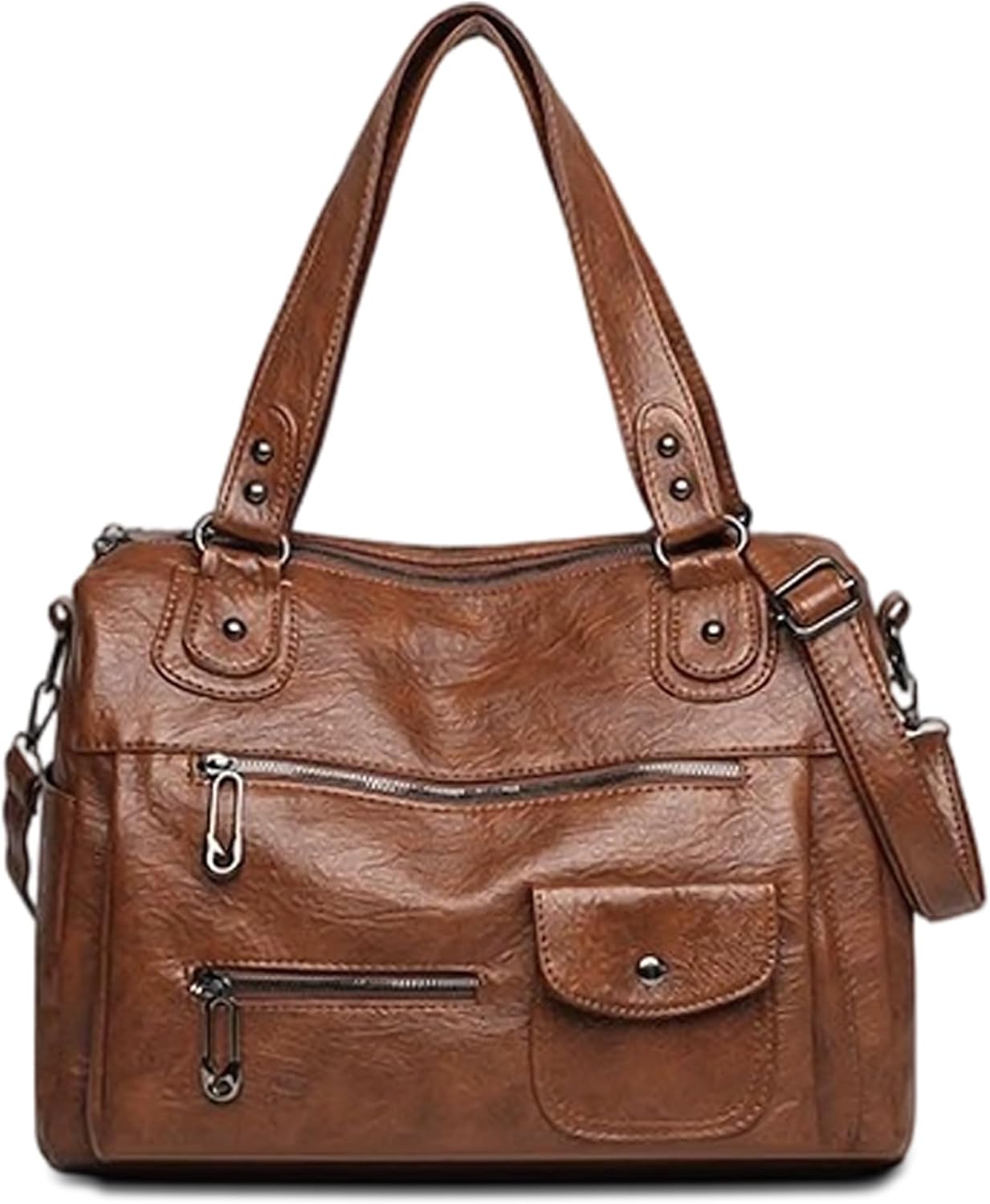 Detalle de VOESLD Damen Handtasche PU Leder Große Shopper – Vielseitige Hobo-/City-Tasche