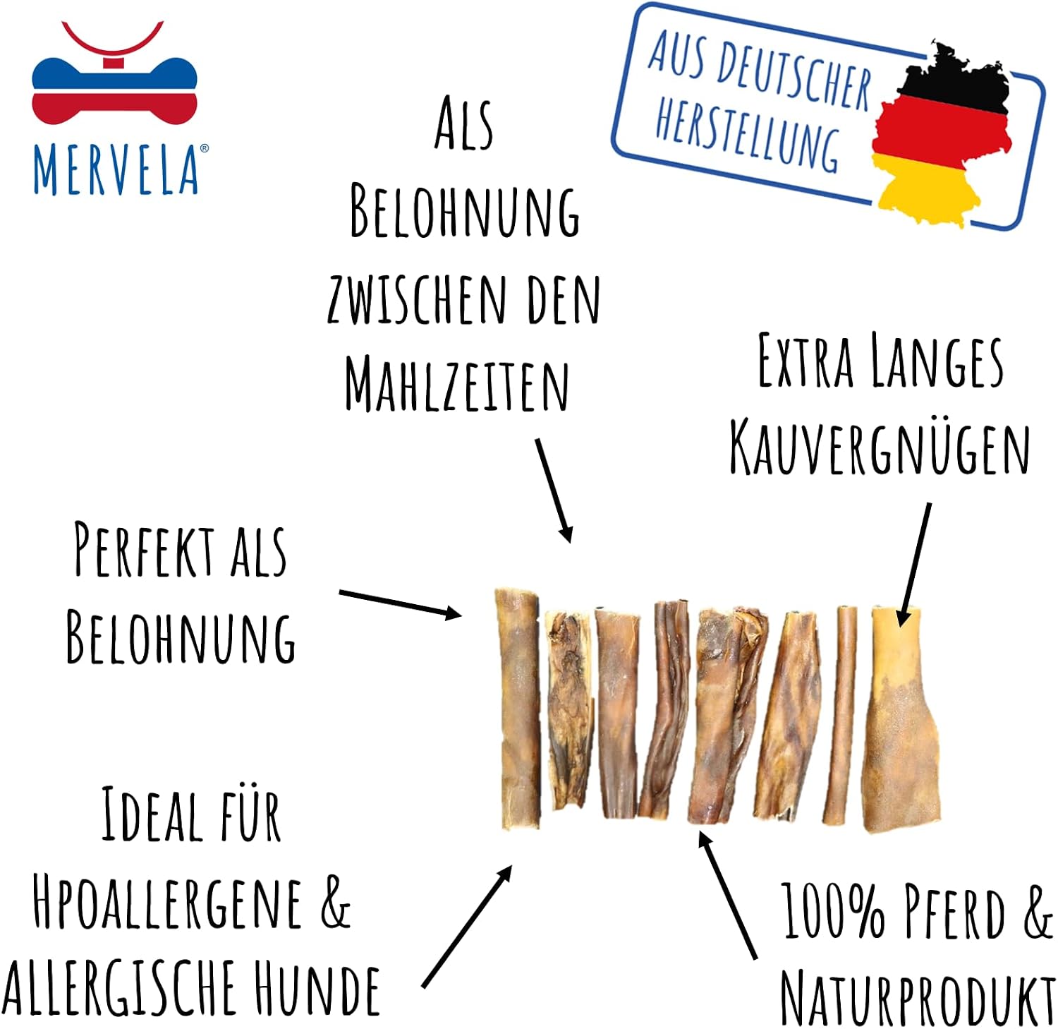 Detalle de Pferdekopfhaut ohne Fell 1 kg Monoprotein