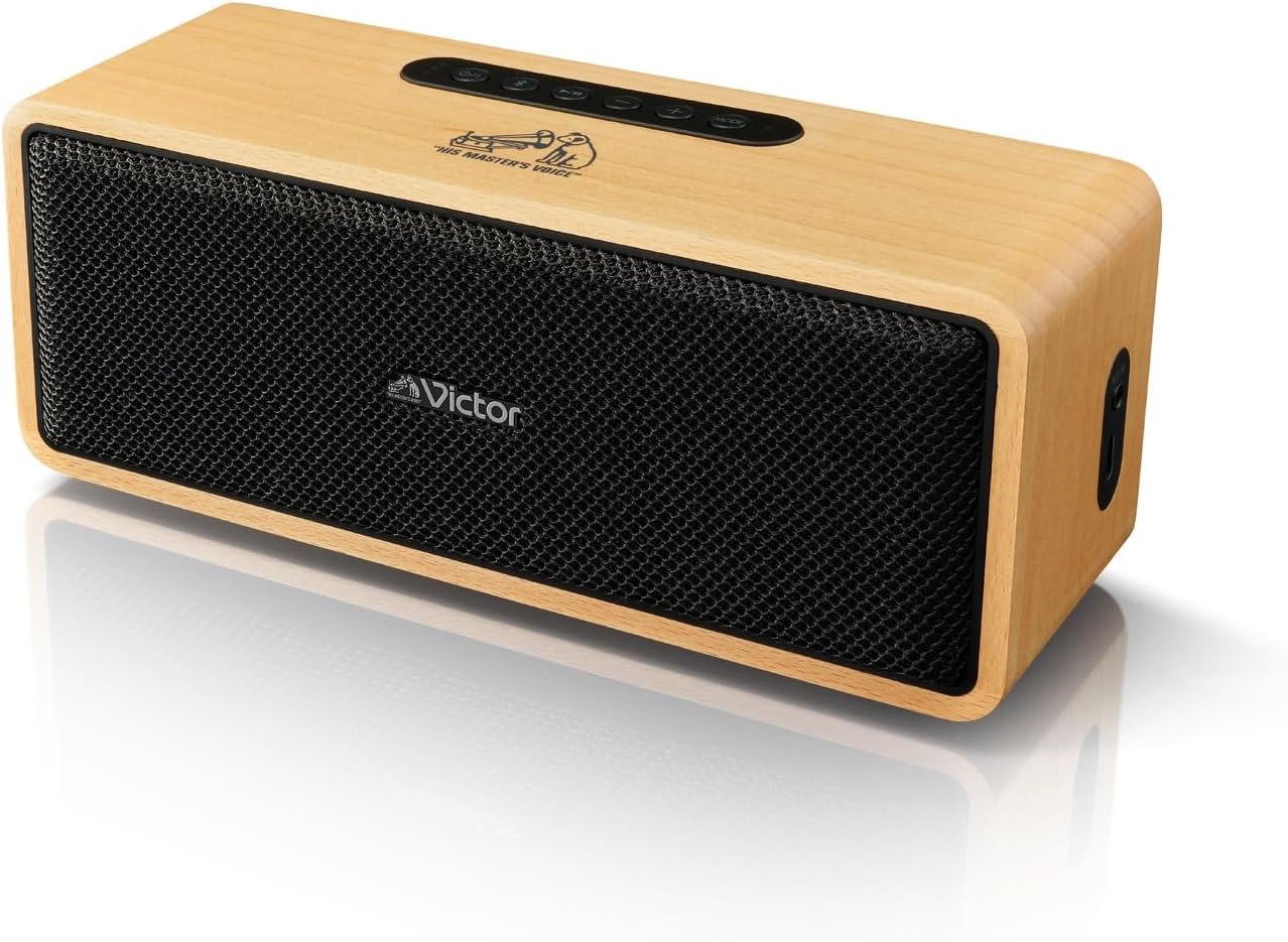 Detalle de JVCケンウッド Victor SP-WS02BT Bluetoothスピーカー 天然木デザイン・最大12時間再生・AUX入力対応