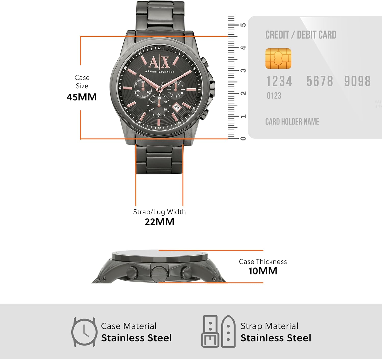 Thumbnail 2 de Armani Exchange Orologio uomo con movimento cronografico al quarzo, cassa da 45 mm e bracciale in acciaio