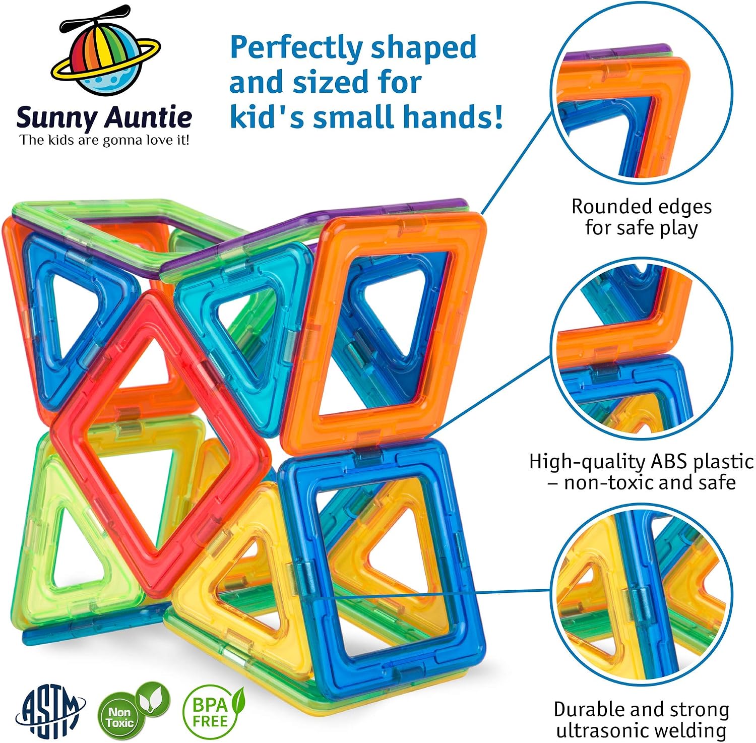 Thumbnail 2 de Magnetic Building Blocks & Tiles Set (36 pcs) for ages 3–8 – STEM magnetic construction toy