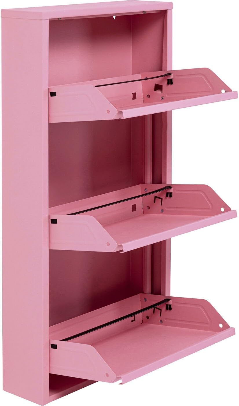 Detalle de Kare Design Scarpiera Caruso – 3 scomparti basculanti, Rosa, 103x50x15 cm