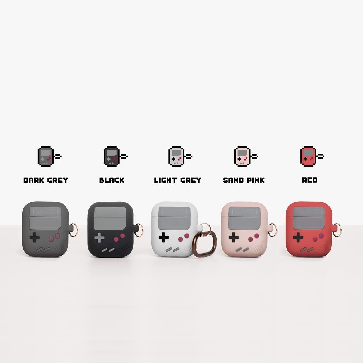 Detalle de elago Coque AW5 pour Apple AirPods 1 & 2 (étui style console de jeux gris) avec mousqueton