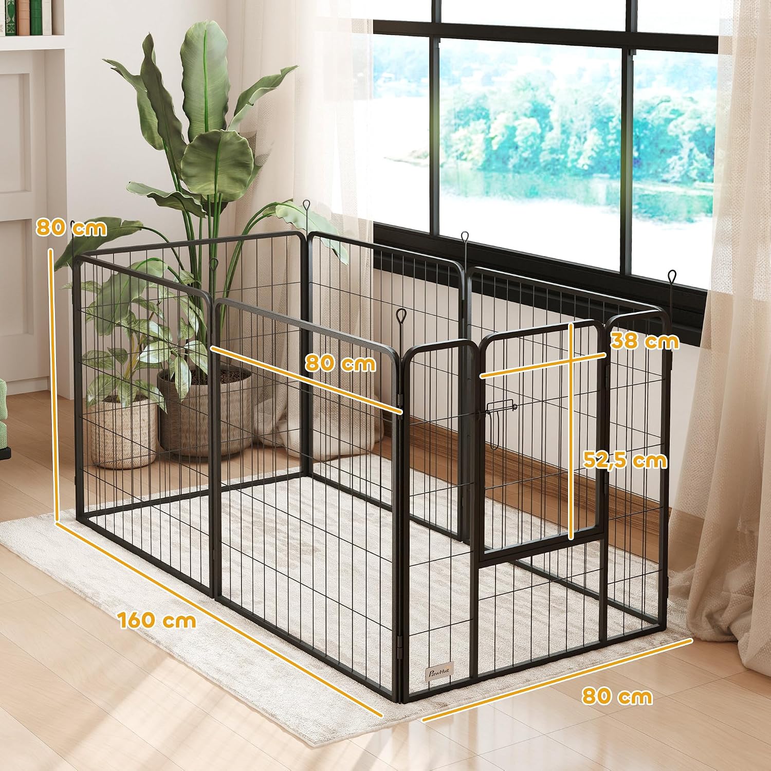 Thumbnail 6 de PawHut Parc pour Chien 6 Panneaux Modulable et Pliable