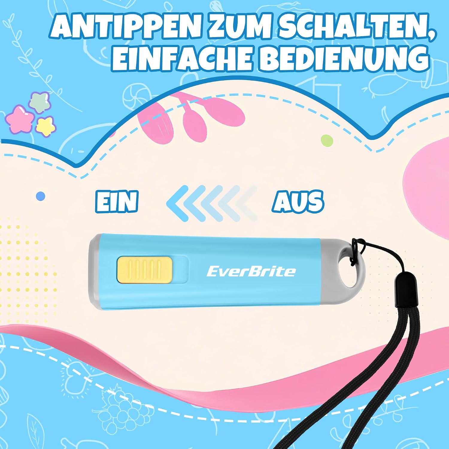 Detalle 2 de EverBrite LED Taschenlampe klein hellblau (Kunststoff, 1 W, für 3× AAA)