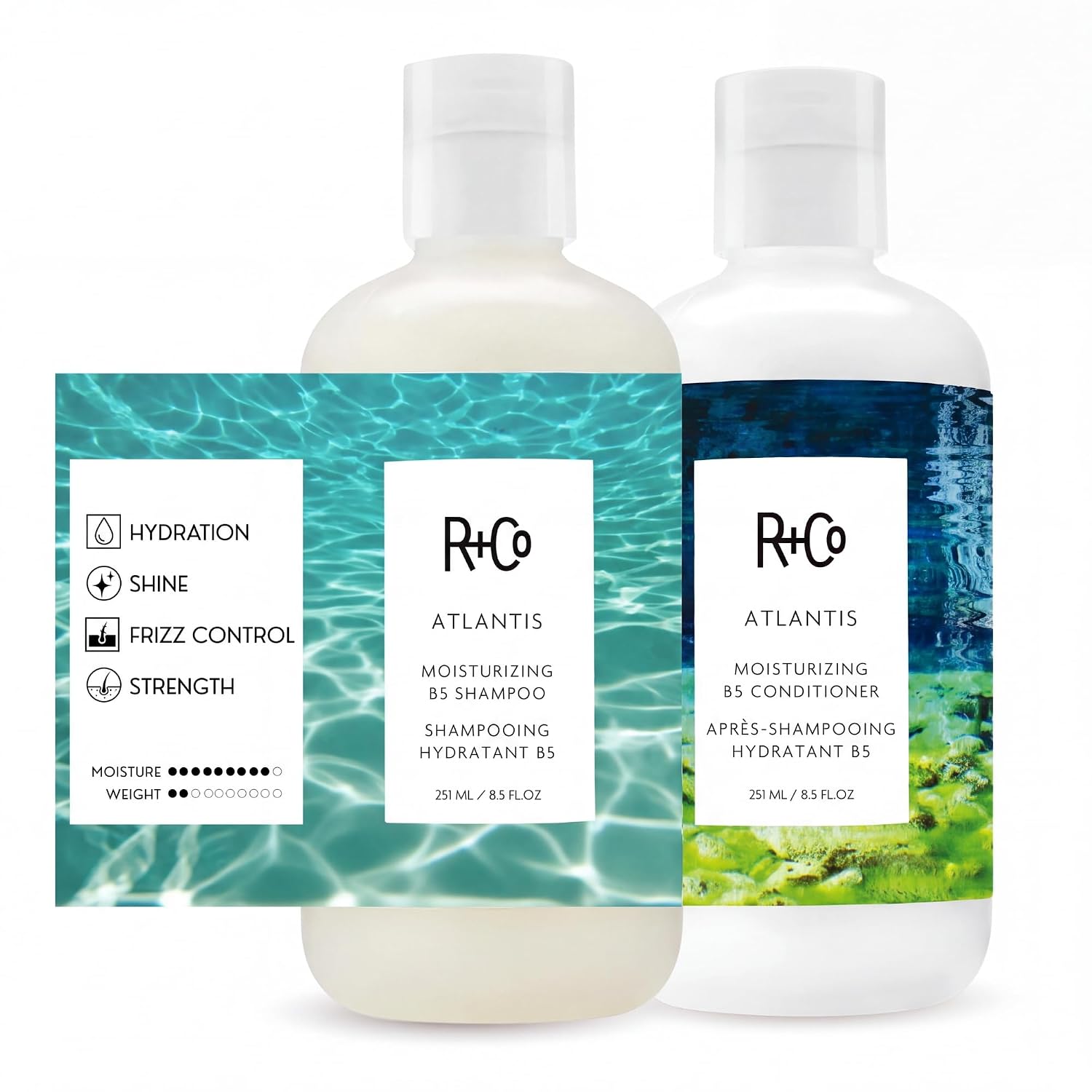 Detalle de R+Co Atlantis Moisturizing B5 Shampoo & Conditioner 8.5 oz