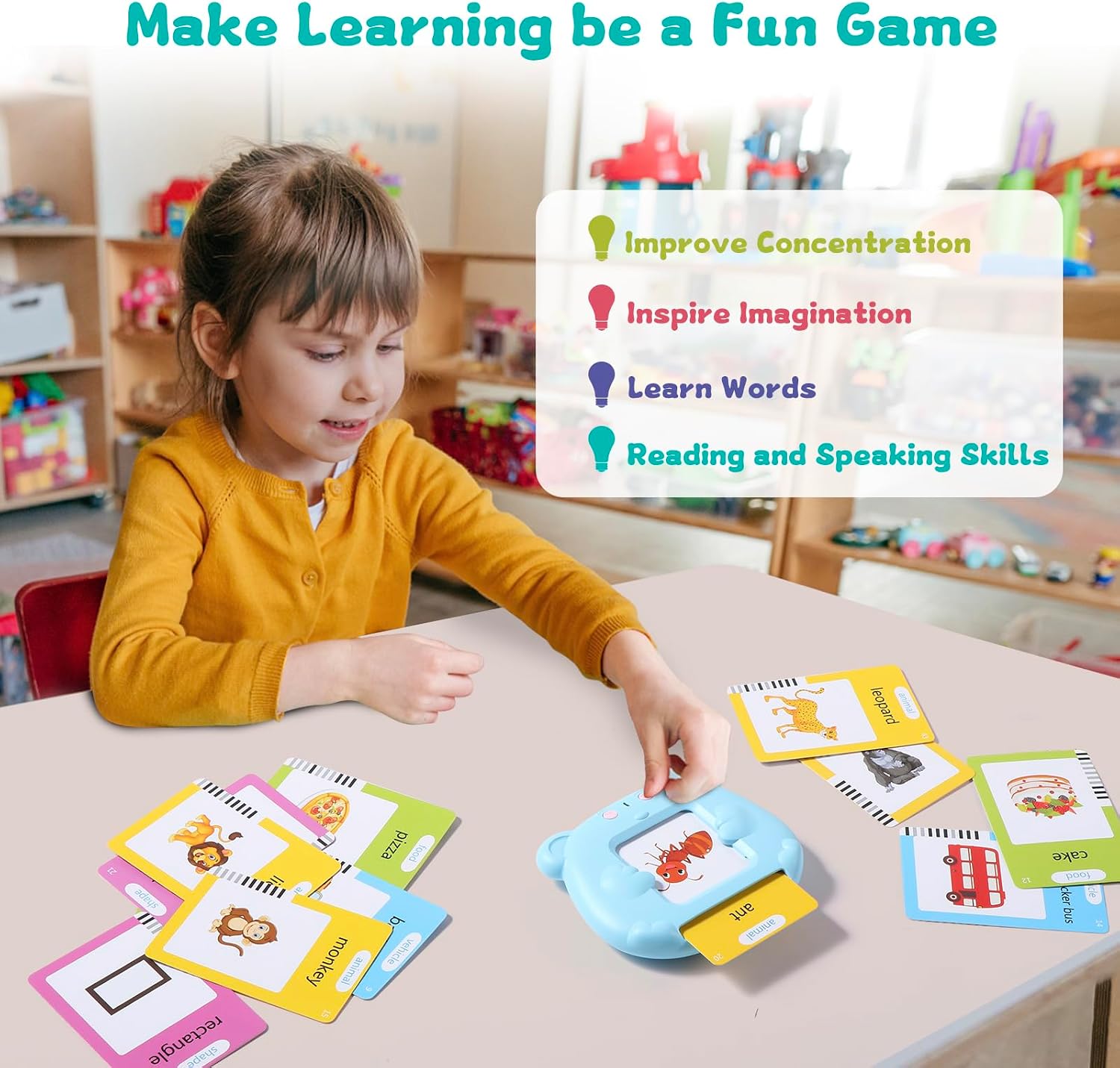 Thumbnail 3 de Oderra Talking Flash Cards for Toddlers (224 Words) – Educational Audio Cards