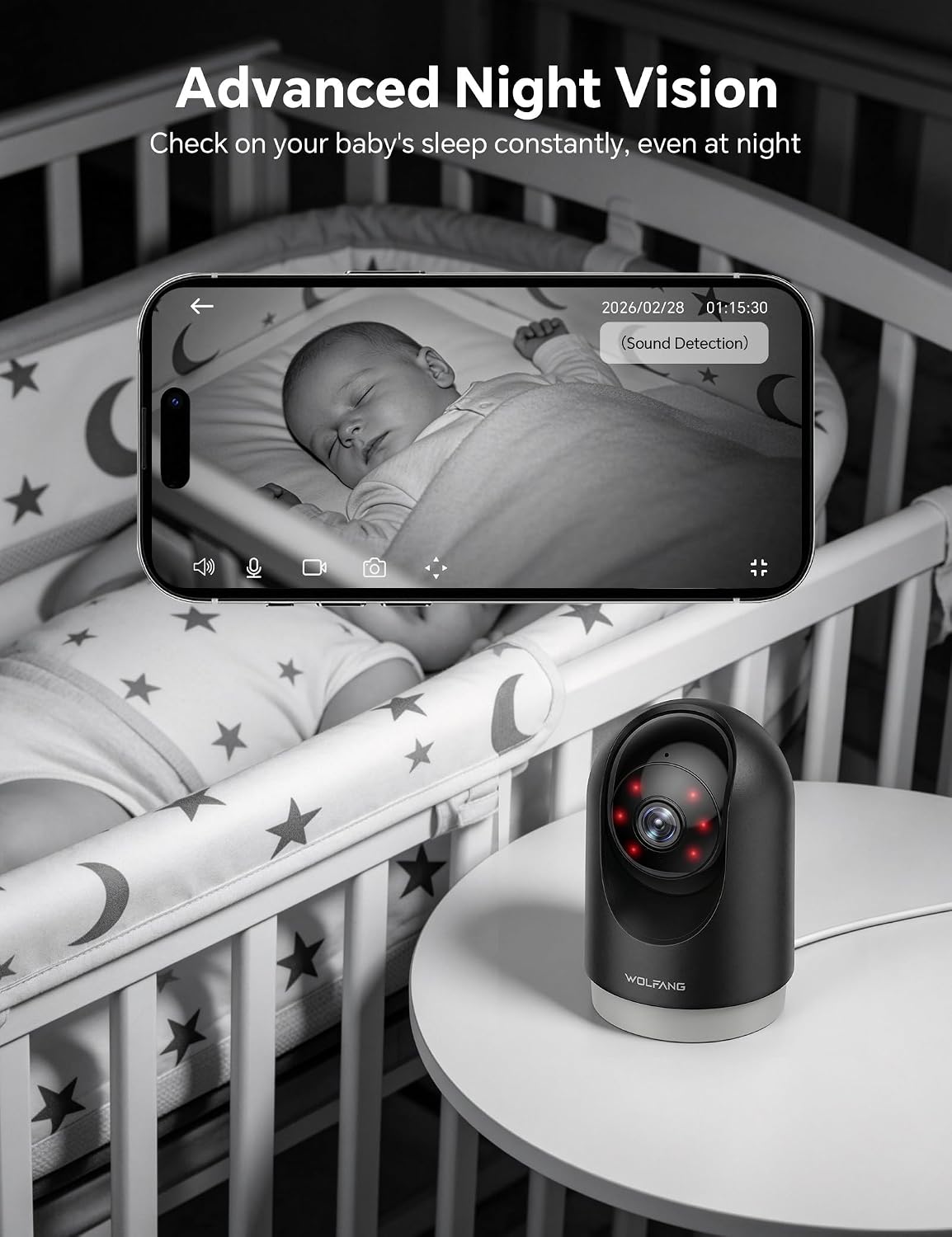 Detalle 2 de WOLFANG 2K Indoor Camera: 2-Pack Pet Camera with Motion Detection and Night Vision