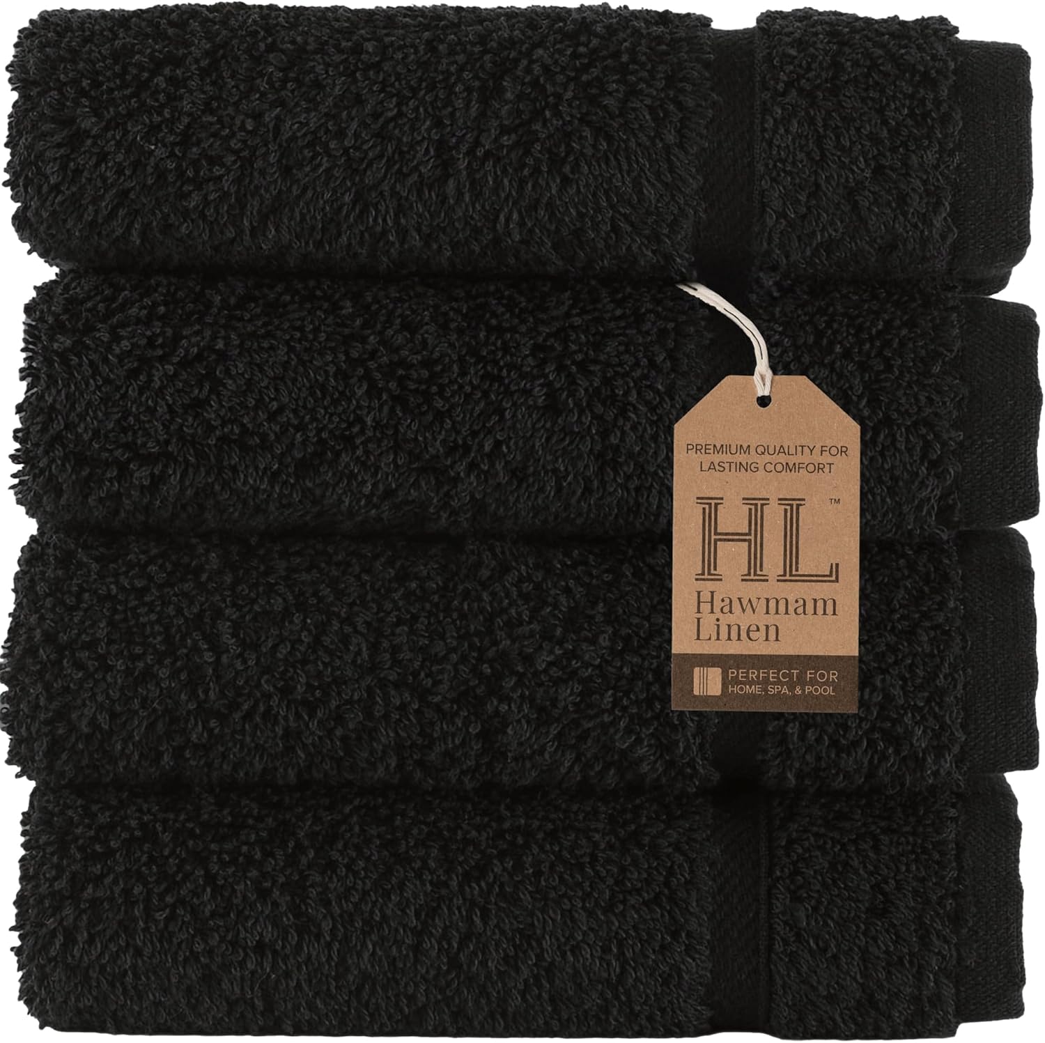 Thumbnail 6 de Hawmam Linen White Bath Towels 4-Pack, 27 x 54 Inches, 100% Turkish Cotton