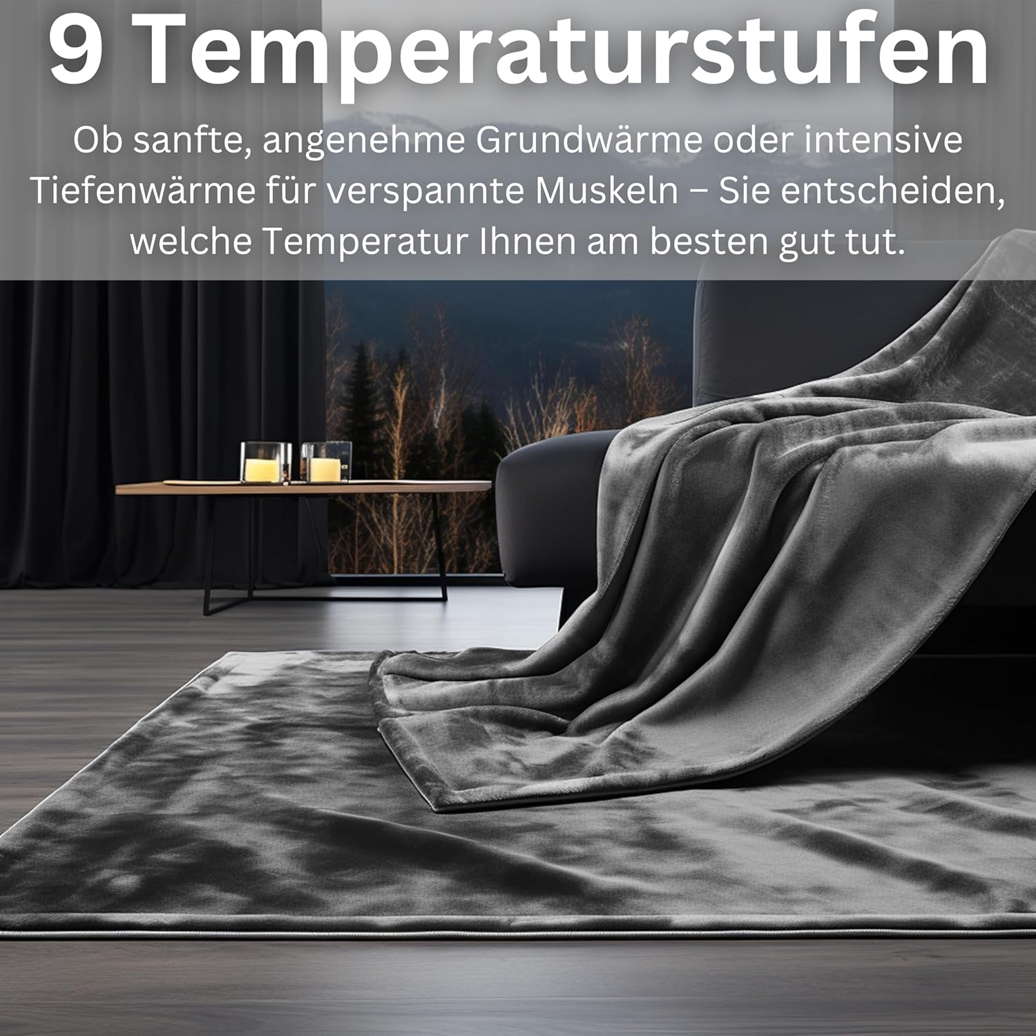 Detalle de Steinborg Heizdecke 180x130 cm mit Abschaltautomatik – Wärmedecke für Bett und Sofa
