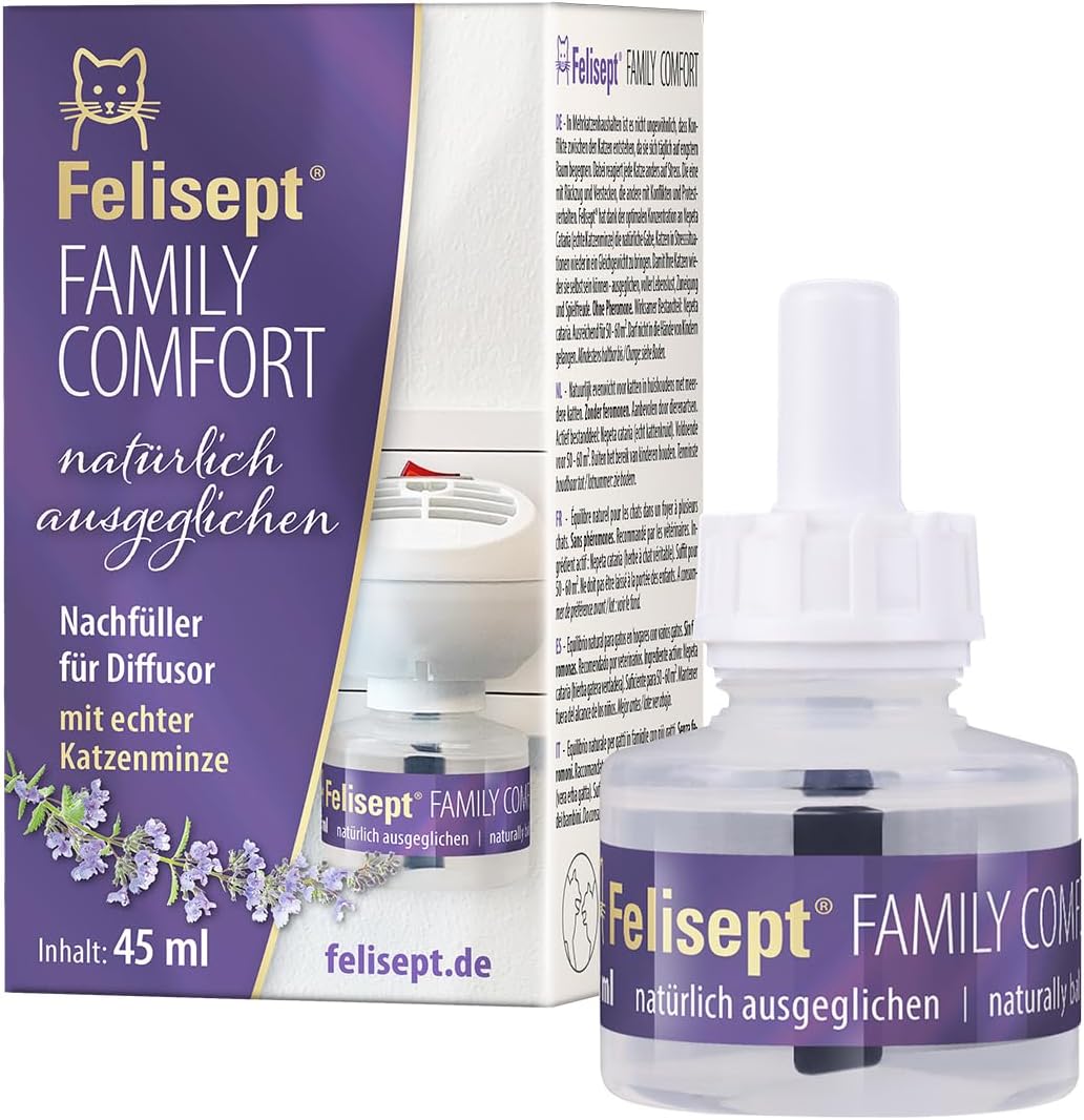 Detalle de Felisept Family Comfort Nachfüllpack 45 ml – Beruhigung mit Katzenminze für Mehrkatzenhaushalte