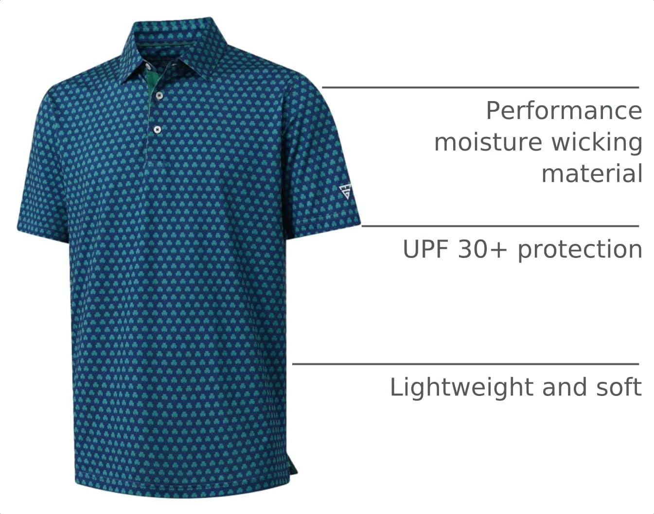 Detalle 2 de M MAELREG Men’s Short-Sleeve Dry-Fit Golf Polo Shirt (Performance, Printed, UPF 30+)