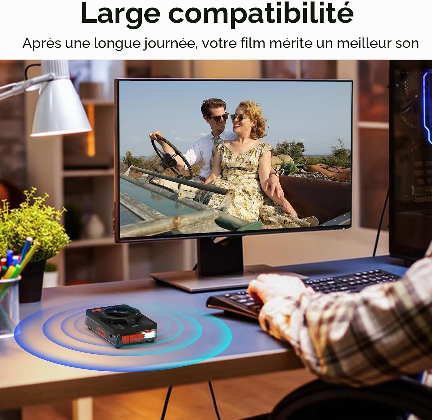 Detalle de ANCwear Support portable pour téléphone et haut-parleur Bluetooth — son HD, design pliable