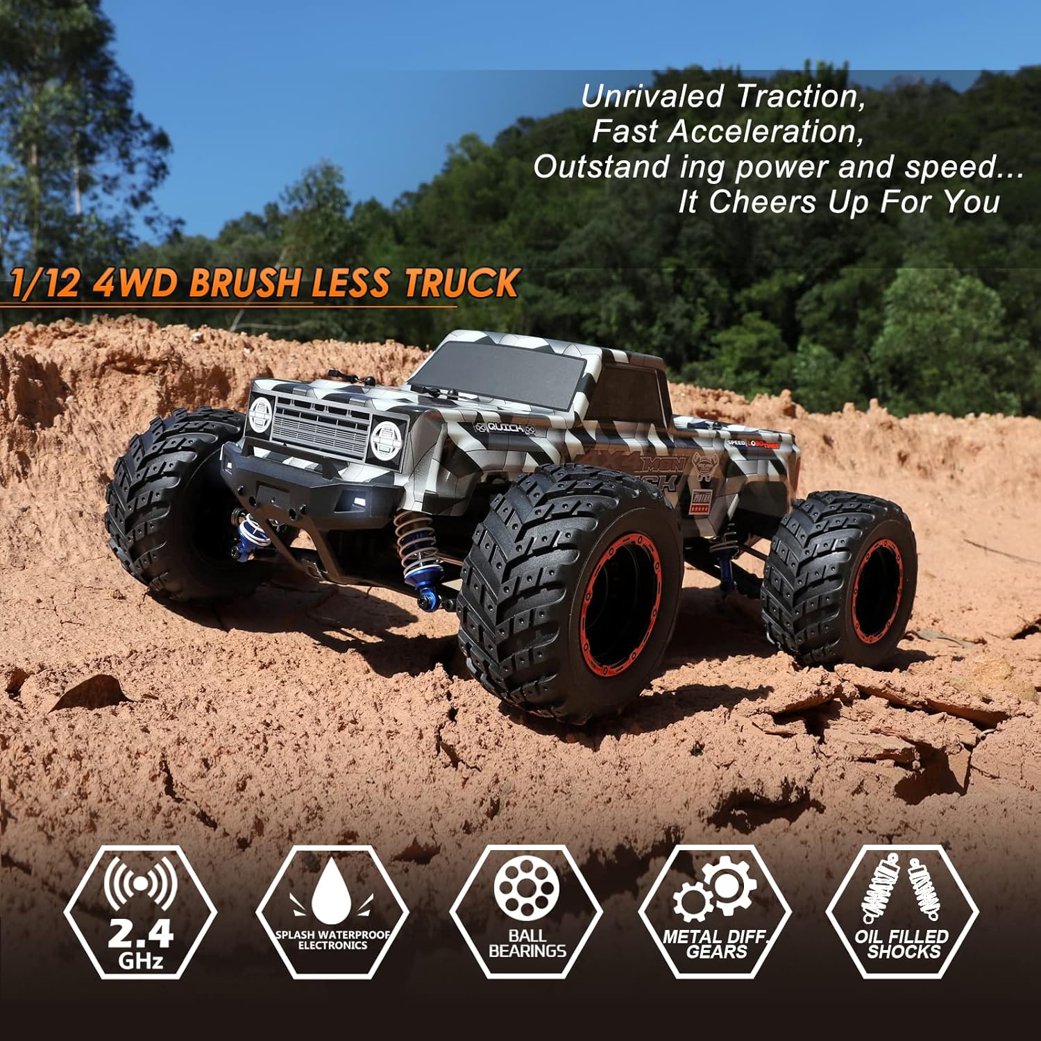 Thumbnail 1 de HAIBOXING 903A 1/12 Brushless RC Truck 55 km/h