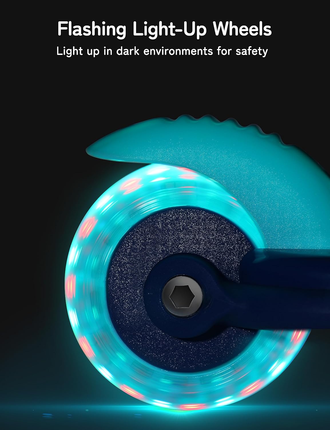 Thumbnail 4 de besrey Kinder-Scooter – Big Wheels: faltbarer Tretroller mit LED-Lichtern, 3–10 Jahre, 4-stufig verstellbar, breites Deck