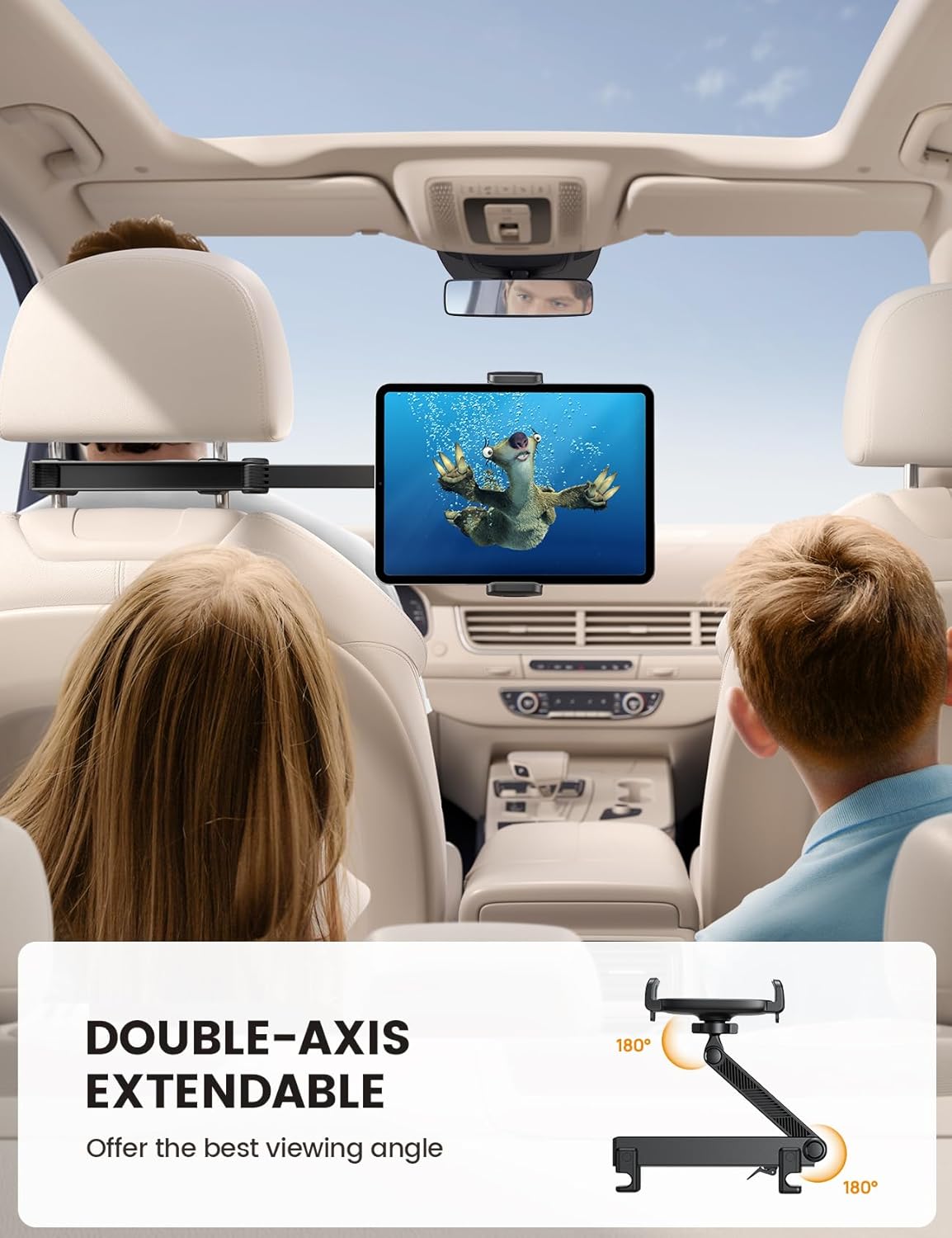 Detalle 1 de Lamicall Car Headrest Tablet Mount Upgraded Lock
