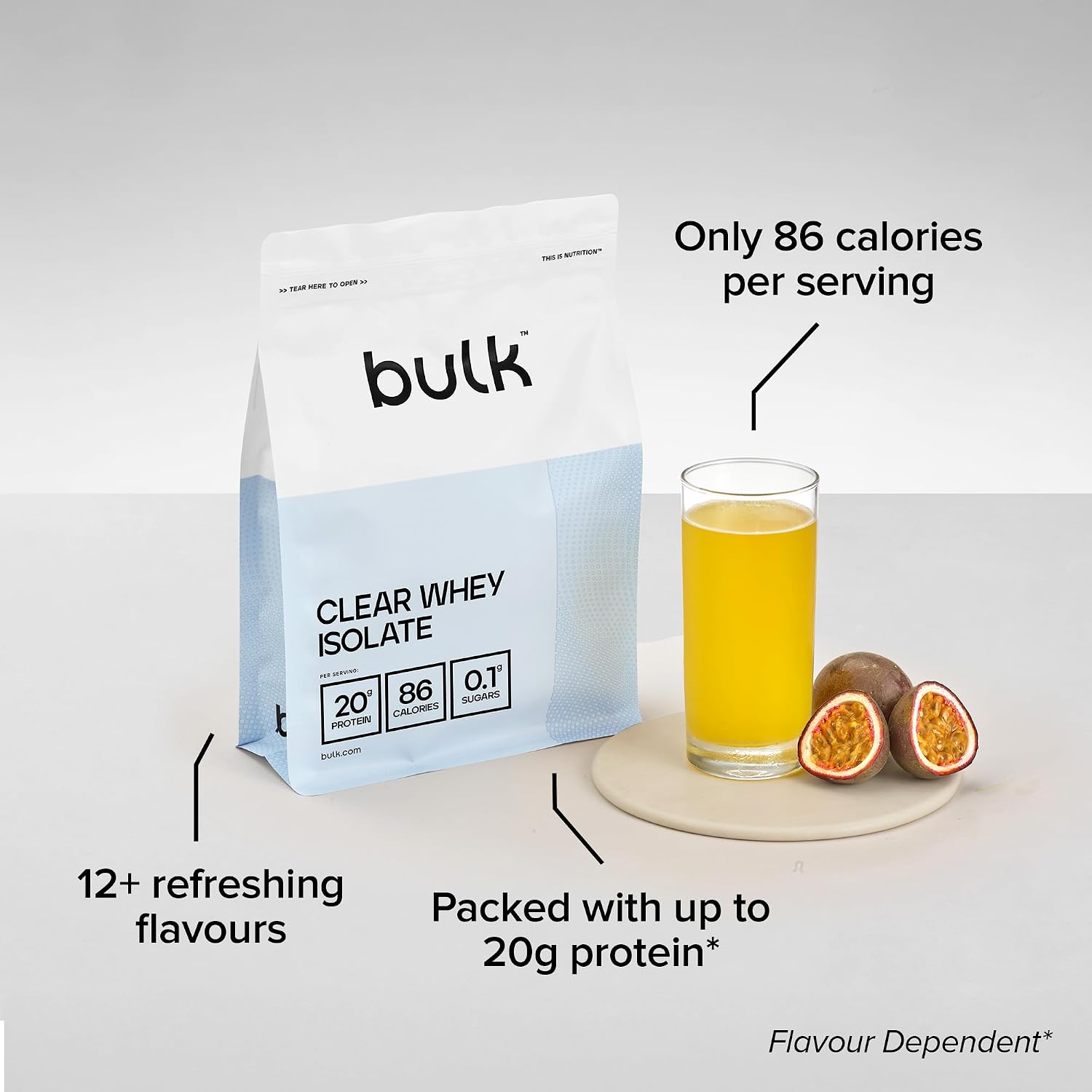 Detalle de Bulk Clear Whey Isolate 2kg — 20g protein per serve 🥤
