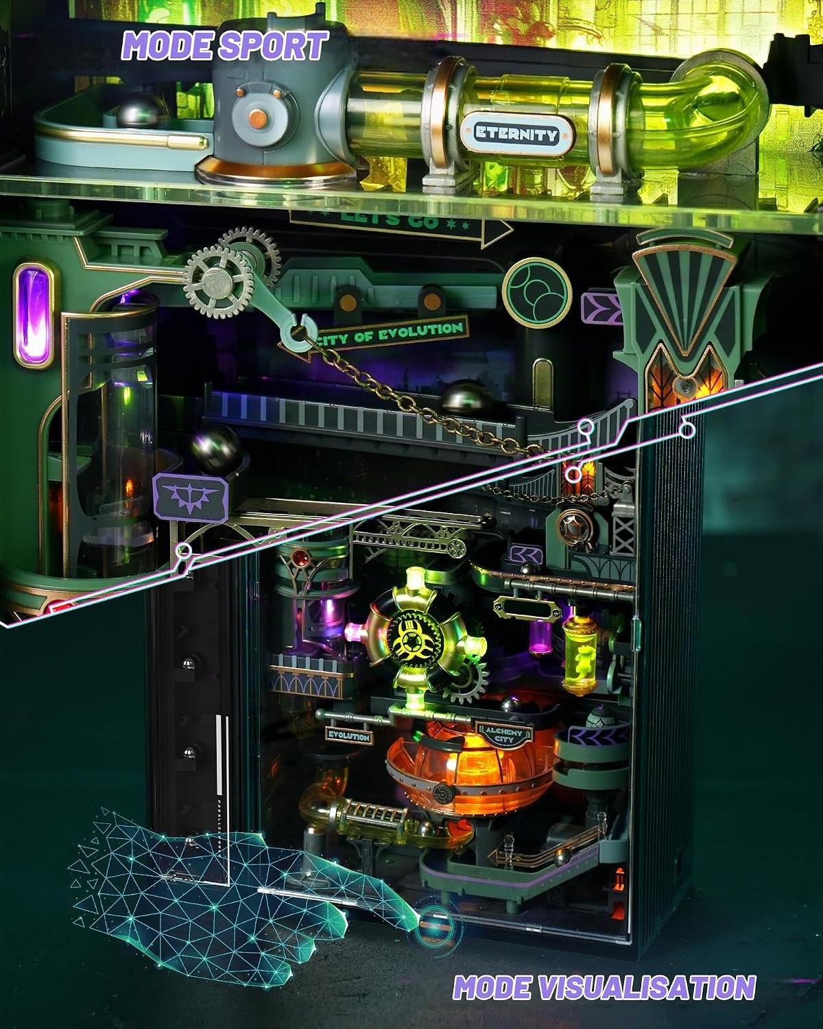 Thumbnail 2 de ROBOTIME MR04S 3D-puzzel Stad van Alchemie met rollende ballen en verlichting