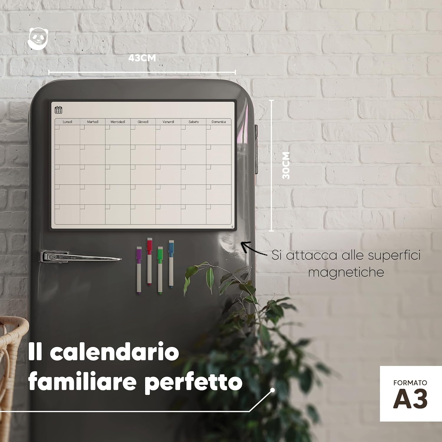 Detalle 2 de Smart Panda A3 Lavagna Calendario Magnetico