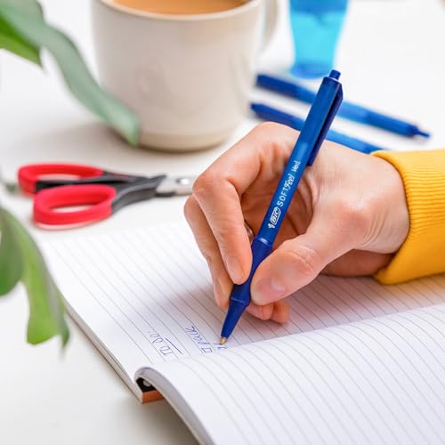 Detalle 2 de BIC Soft FeelClic Grip Penna a Sfera con Punta Media 1,0 mm – confezione da 12, Blu