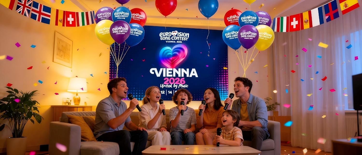 Detalle de Eurovision Song Contest 2026 Vienna Party Decorations: Flag Banner (120 × 180 cm)