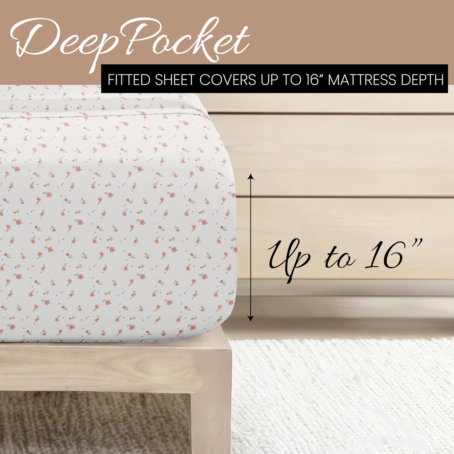 Thumbnail 4 de Linen Market 4-Piece Queen Sheet Set (16" Deep-Pocket) – Breathable Double-Brushed Cooling Sheets, Oeko-TEX Certified