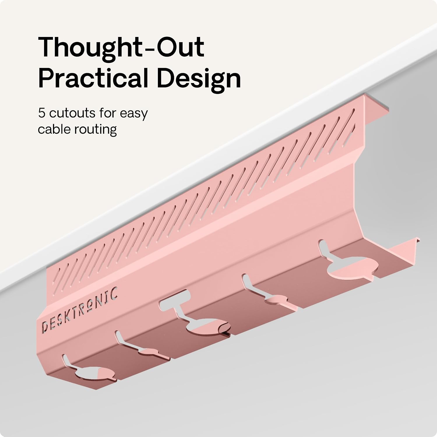 Thumbnail 3 de Desktronic Cable Duct Desk Pink Set of 2 – Stainless Steel Cable Management