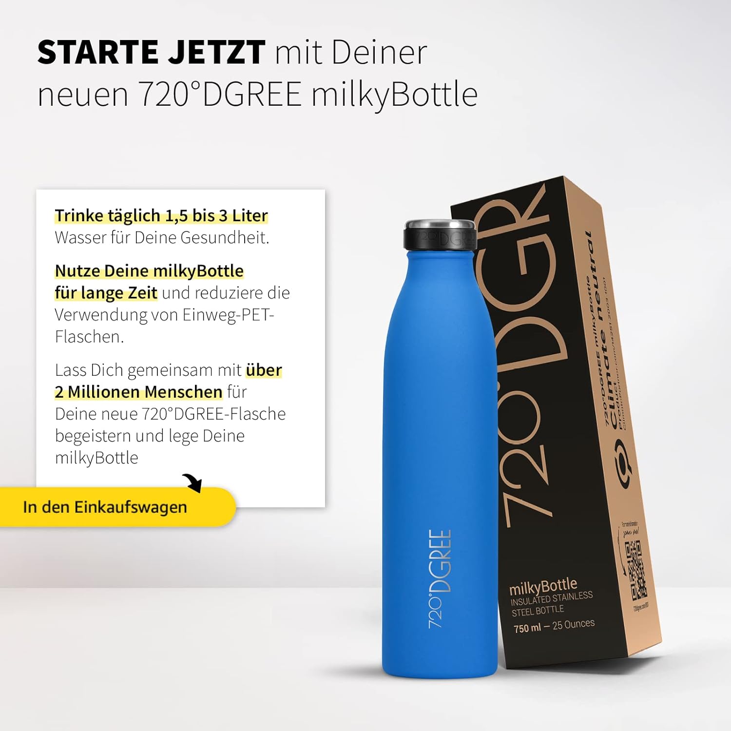 Thumbnail 5 de 720°DGREE milkyBottle Botella Acero Inoxidable 350ml 🥤