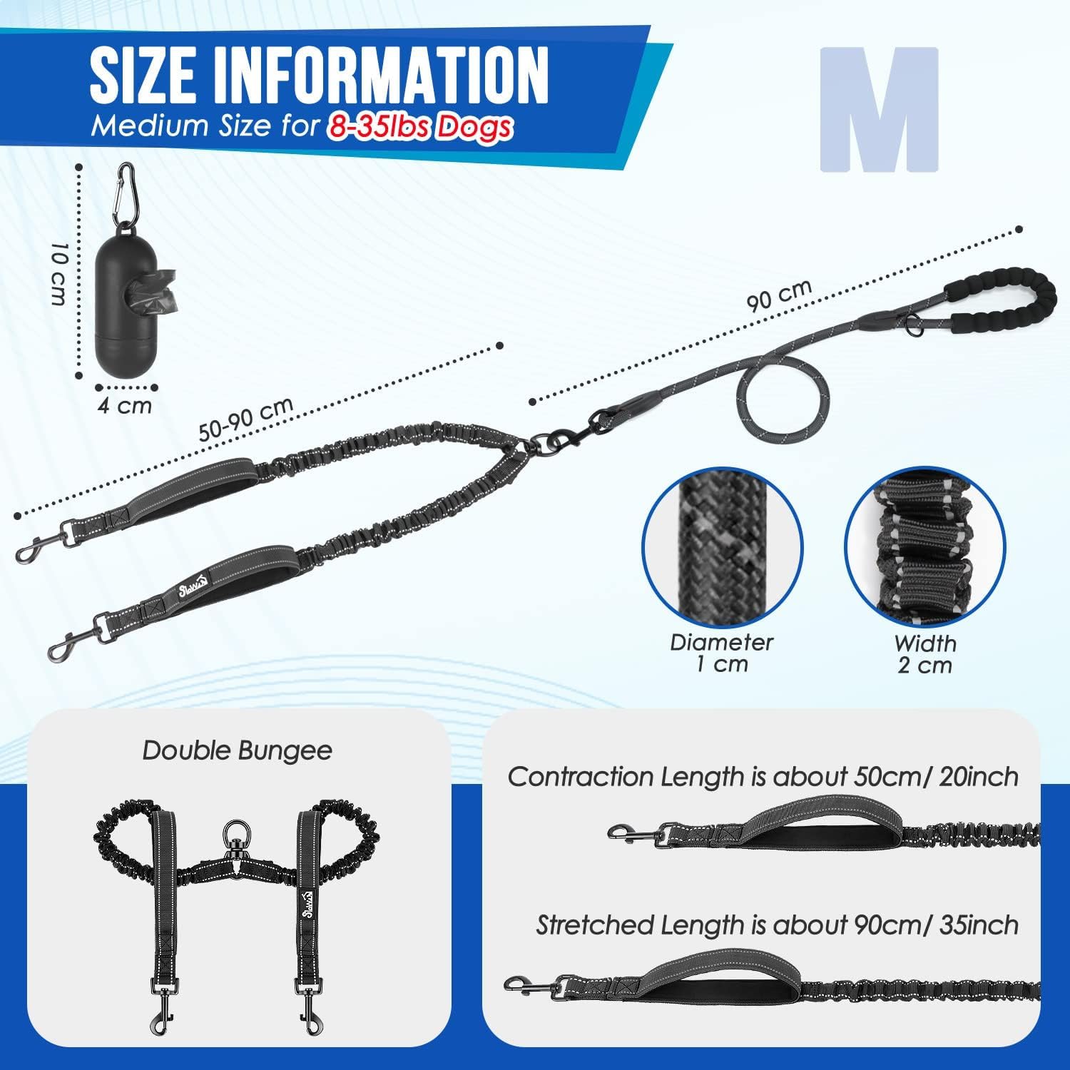 Thumbnail 1 de Eyein Double Dog Lead No Tangle 90 cm