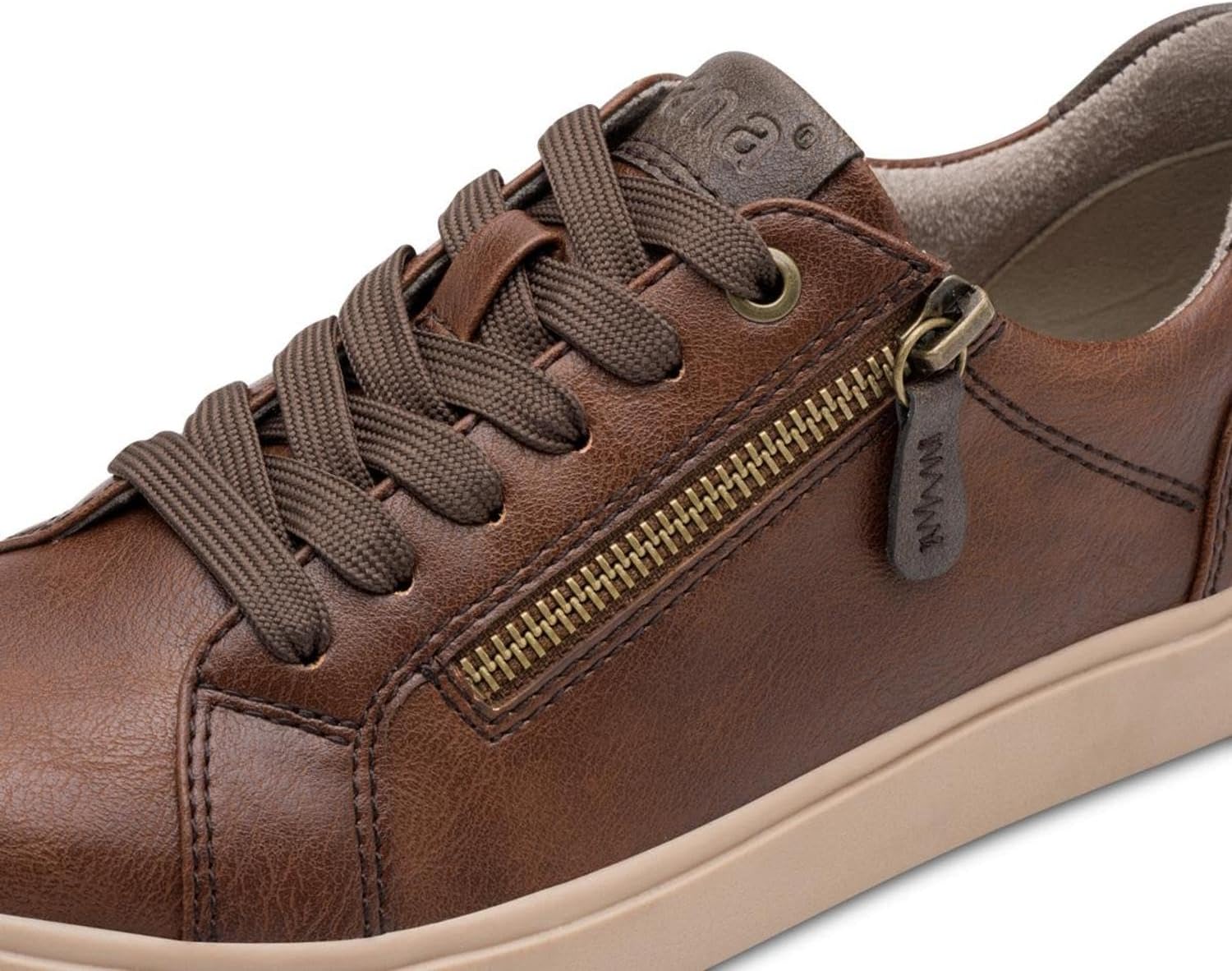 Detalle de Jana Baskets Femme Plates avec Fermeture éclair Vegan – confort largeur H et finition vegan