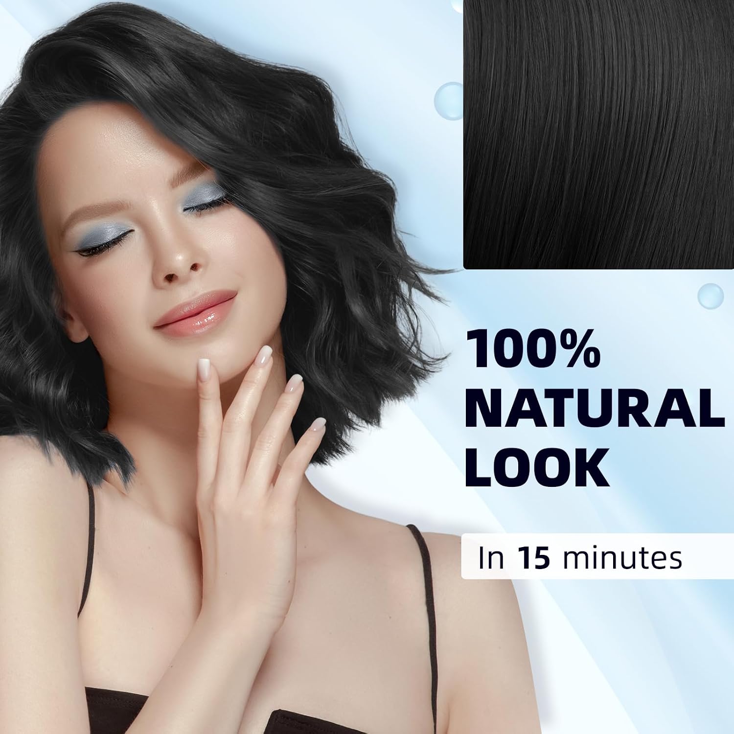 Detalle de Black Hair Dye Shampoo Haarfarbe Schwarz 3in1 Shampoo