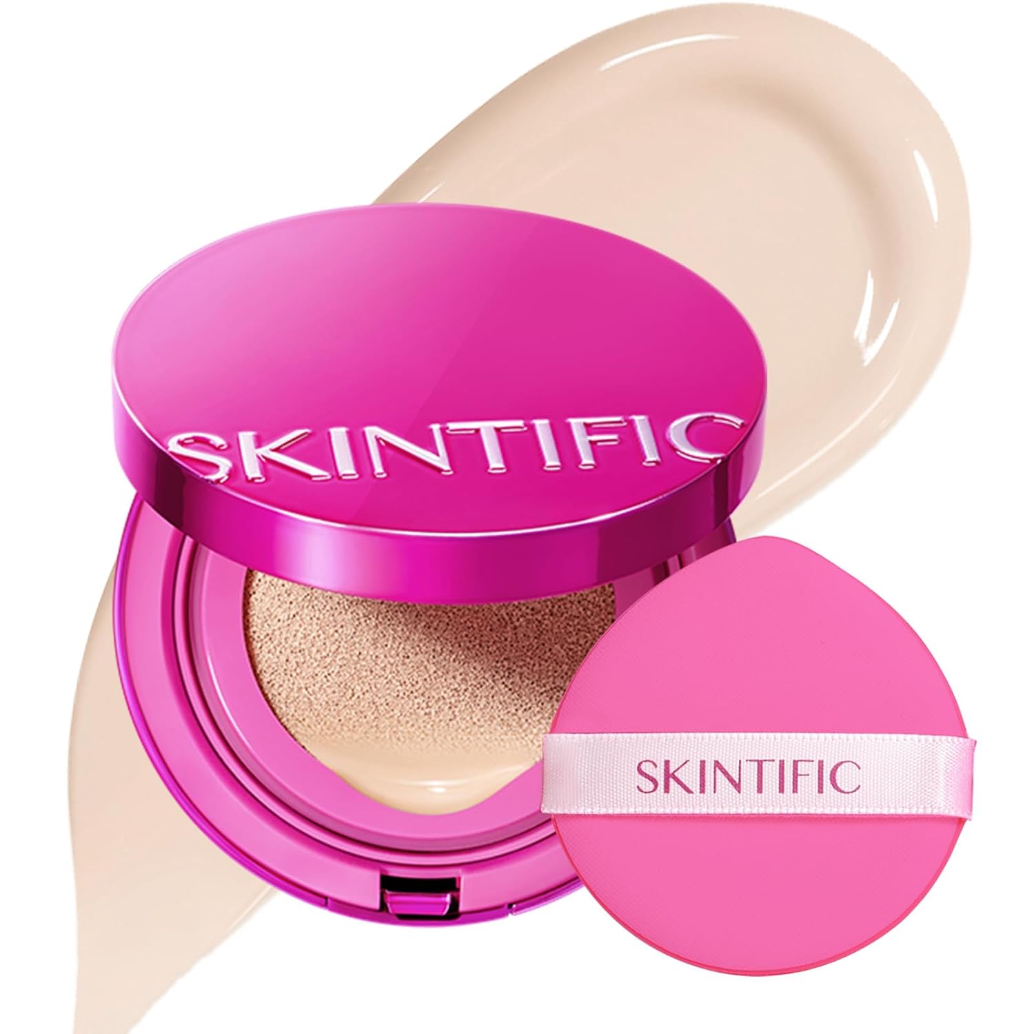 Detalle de SKINTIFIC Cover Glow Perfect Cushion Foundation #02 Ivory — natural radiant cushion foundation for dry & combination skin