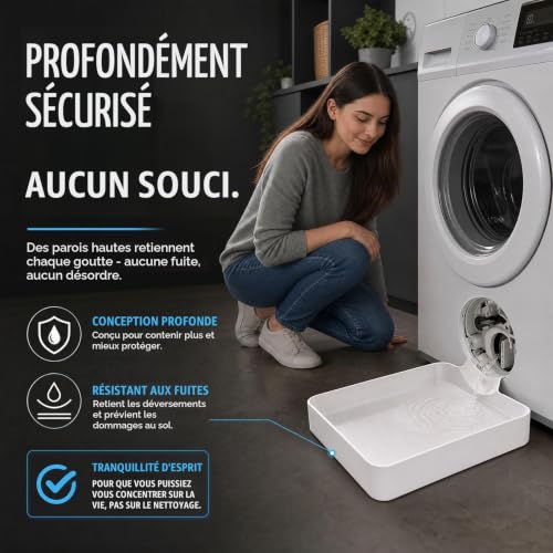 Thumbnail 5 de TINA.WIN bac de vidange pour lave-linge, kit de guidage et bac récupérateur