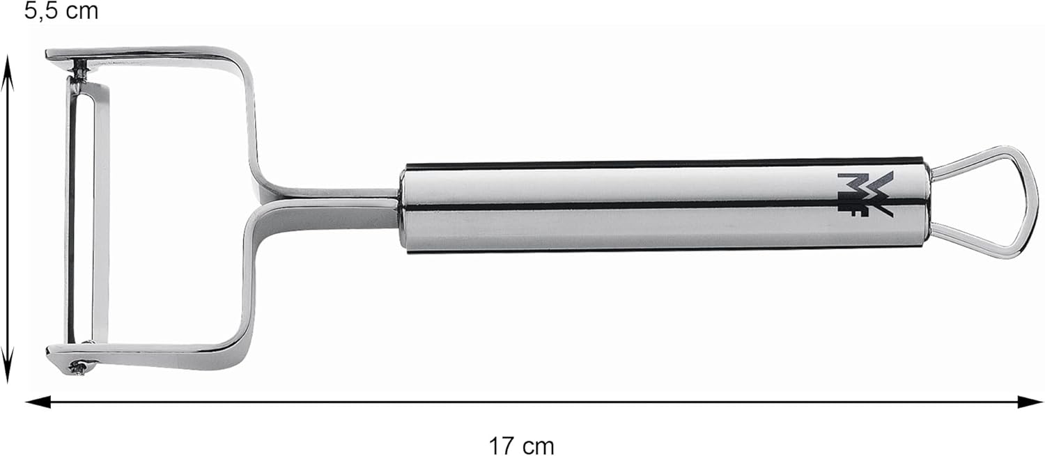 Detalle de WMF Profi Plus Sparschäler 17 cm – Rostfreier Cromargan Schäler für Spargel, Kartoffeln und mehr